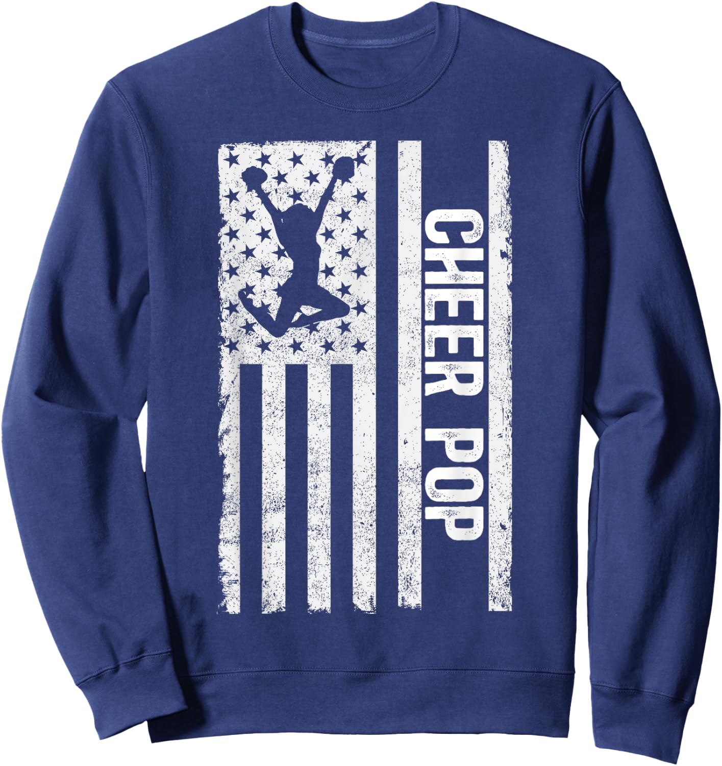 Cheer Pop Of A Cheerleader Pop US Flag Cheerleading Pop Sweatshirt - Sweatshirt | Navy