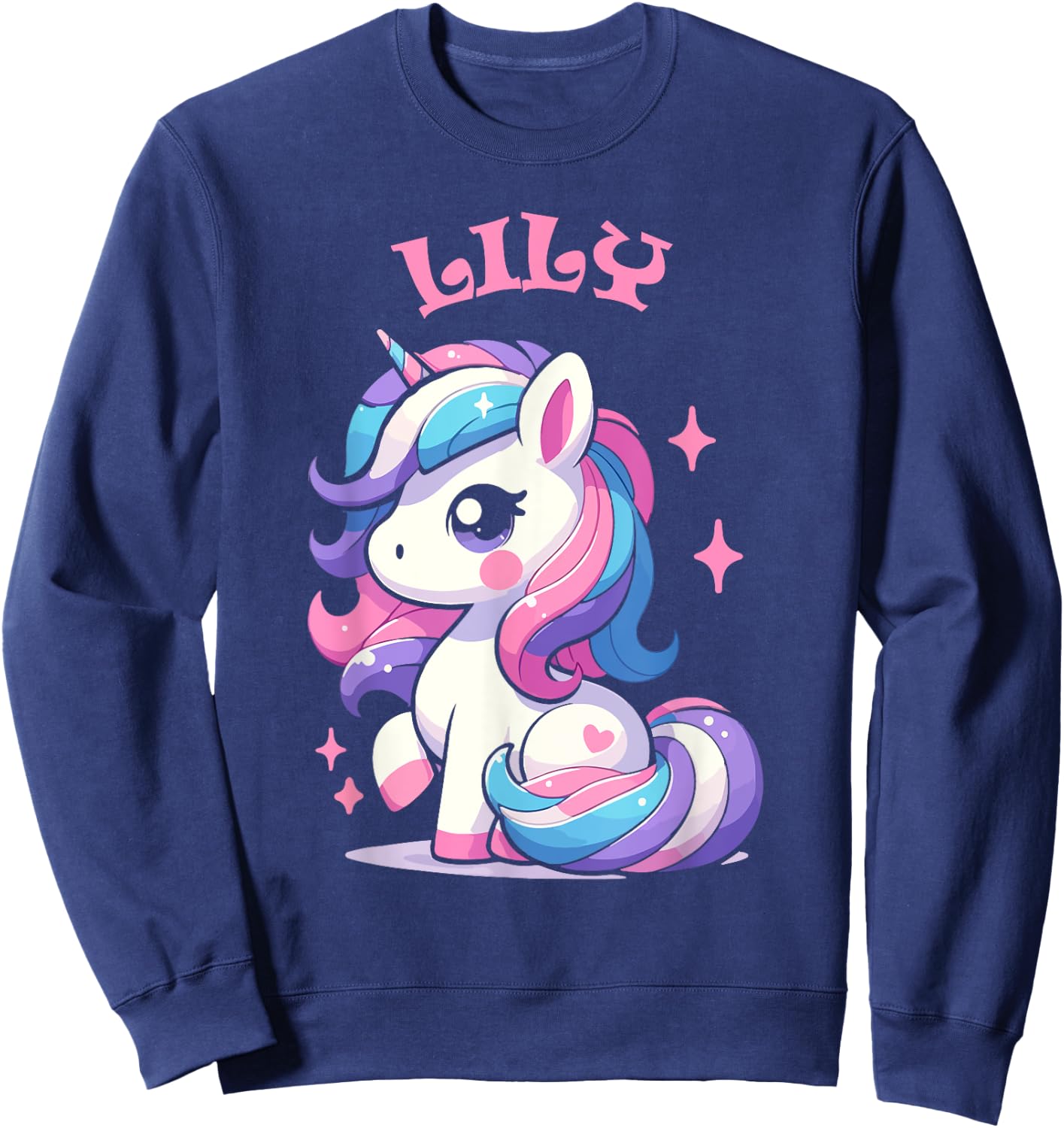 Lily Cute Unicorn Design for Girls Name Lily Sweatshirt - Sweatshirt | Navy