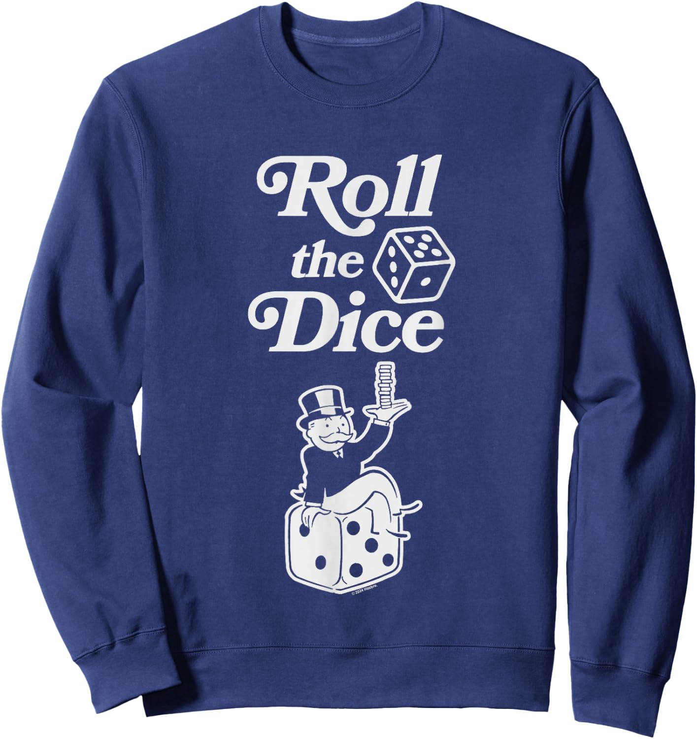 Monopoly Roll The Dice Rich Uncle Milburn Pennybags Logo Sweatshirt - Sweatshirt | Navy