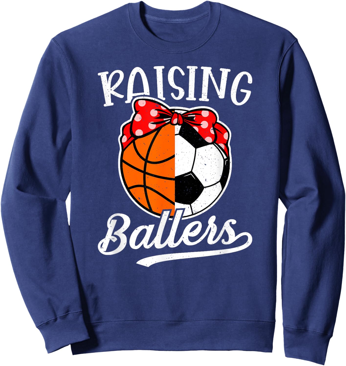 Raising Ballers Soccer Basketball Mom Soccer Basketball Mama Sweatshirt - Sweatshirt | Navy