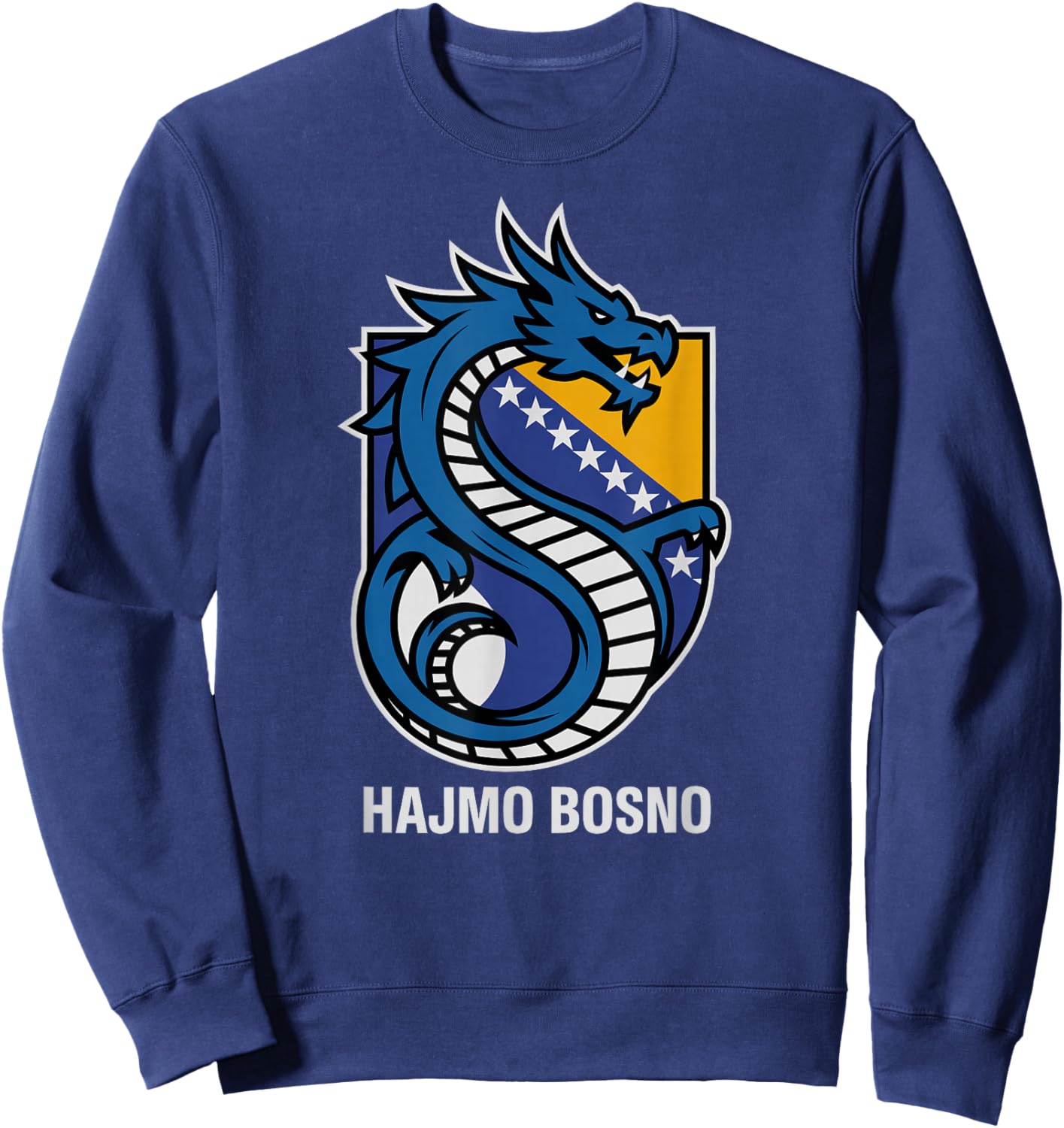 National Bosnia Herzegovina HAJMO BOSNO Country Pride Cheer Sweatshirt - Sweatshirt | Navy