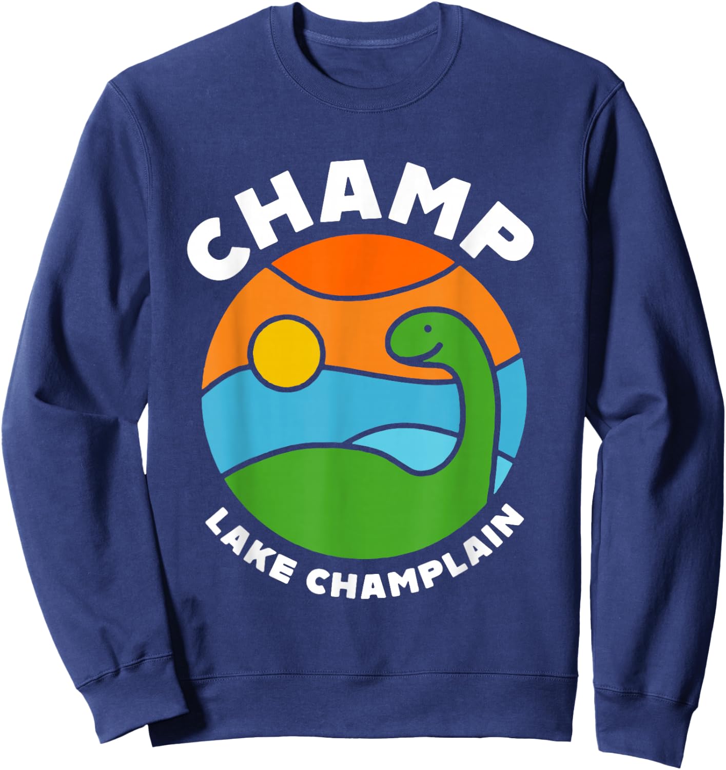 Champ The Monster Lake Champlain Burlington Vermont Souvenir Sweatshirt - Sweatshirt | Navy