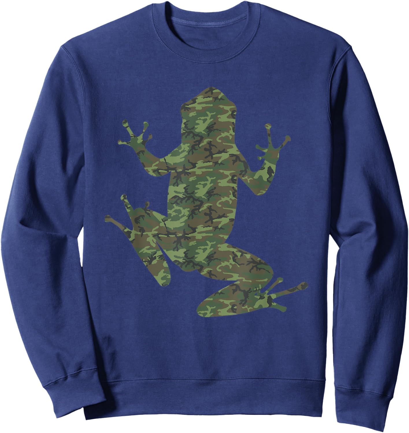 Military Bullfrog Camo Print US Toad Animal Veteran Men Gift Sweatshirt - Sweatshirt | Navy