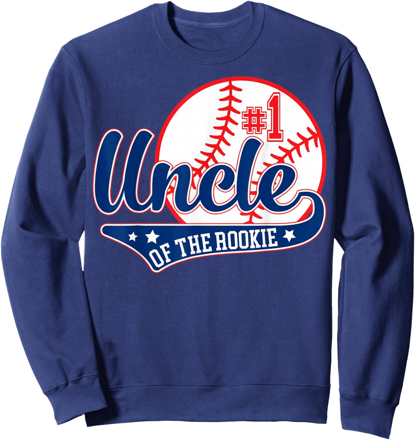 Uncle Rookie of Year 1st Birthday Baseball Theme Matching Sweatshirt - Sweatshirt | Navy