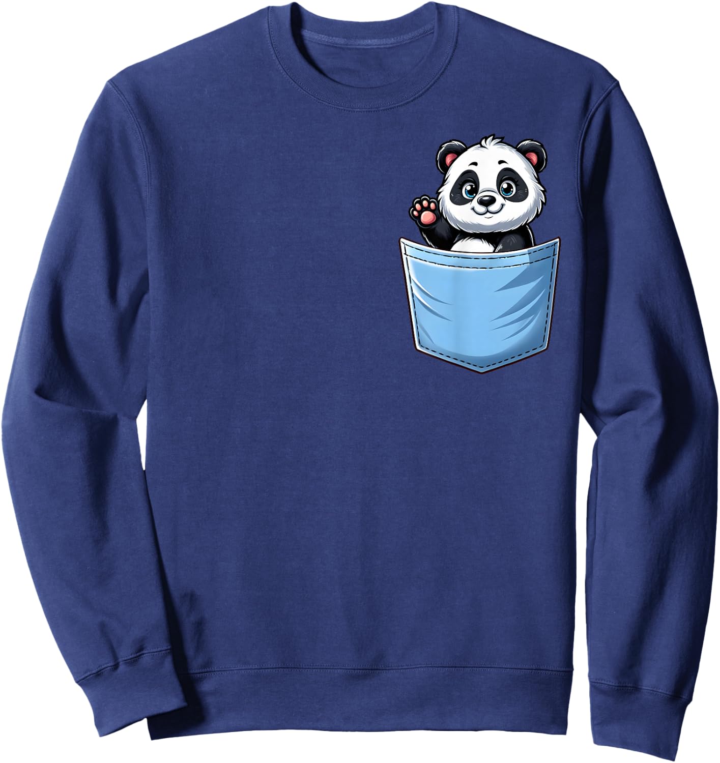"Panda Pocket Animal" Panda in Your Pocket Sweatshirt - Sweatshirt | Navy