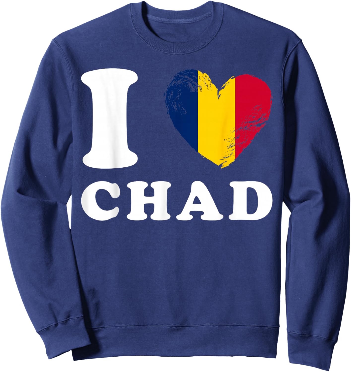 I Love Chad - Heart Flag Chad Sweatshirt - Sweatshirt | Navy