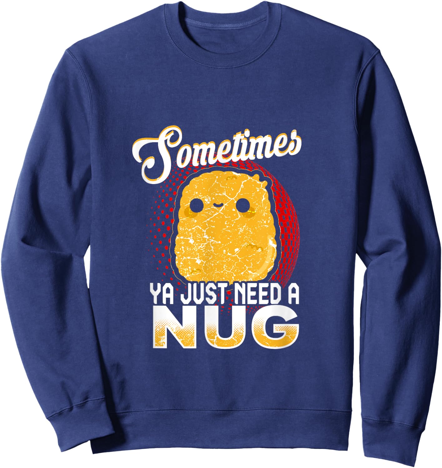 Funny Chicken Nugget Fast Food Costume Sweatshirt - Sweatshirt | Navy
