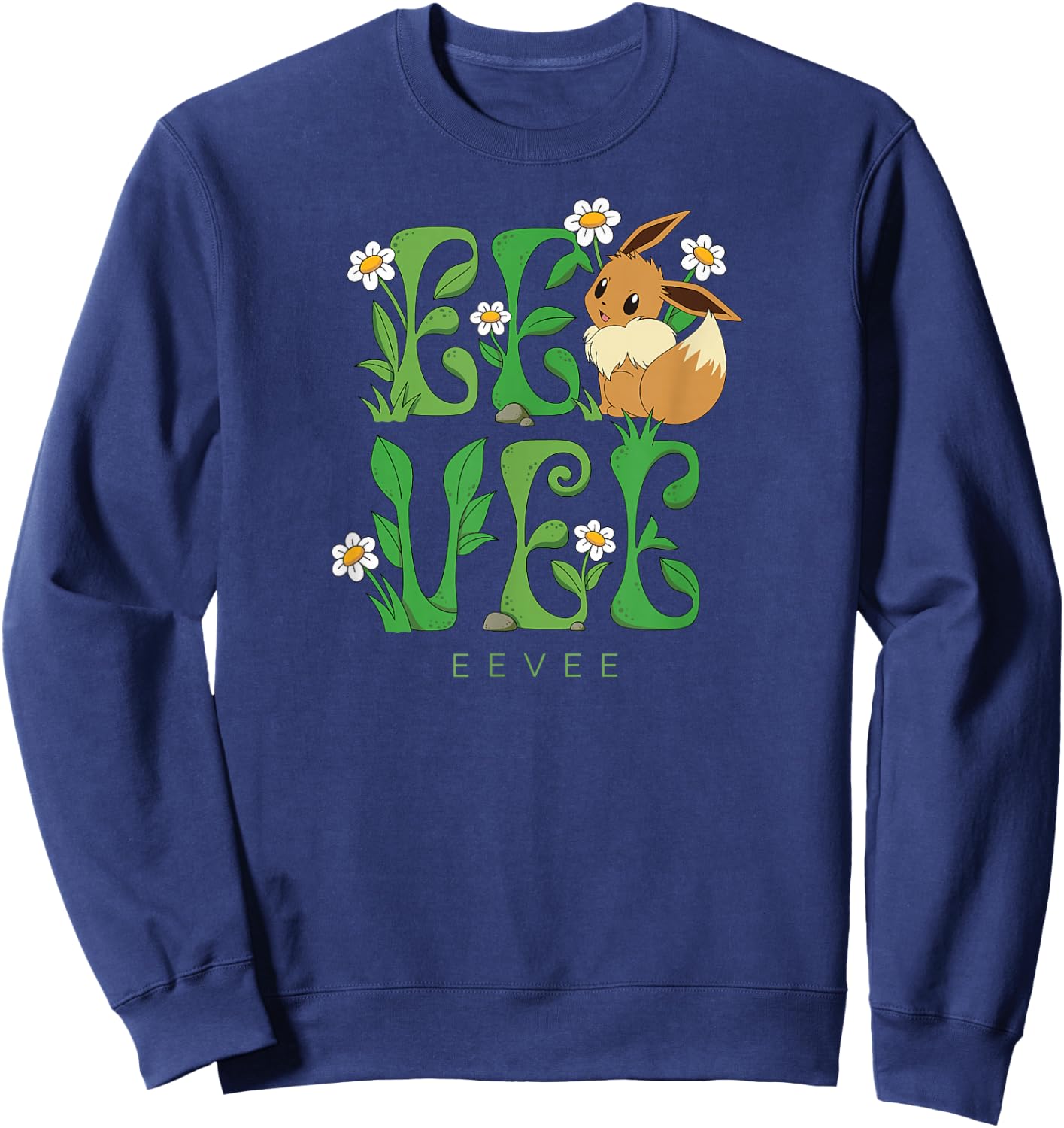 Pokémon - Eevee Floral First Generation Normal Type Sweatshirt - Sweatshirt | Navy