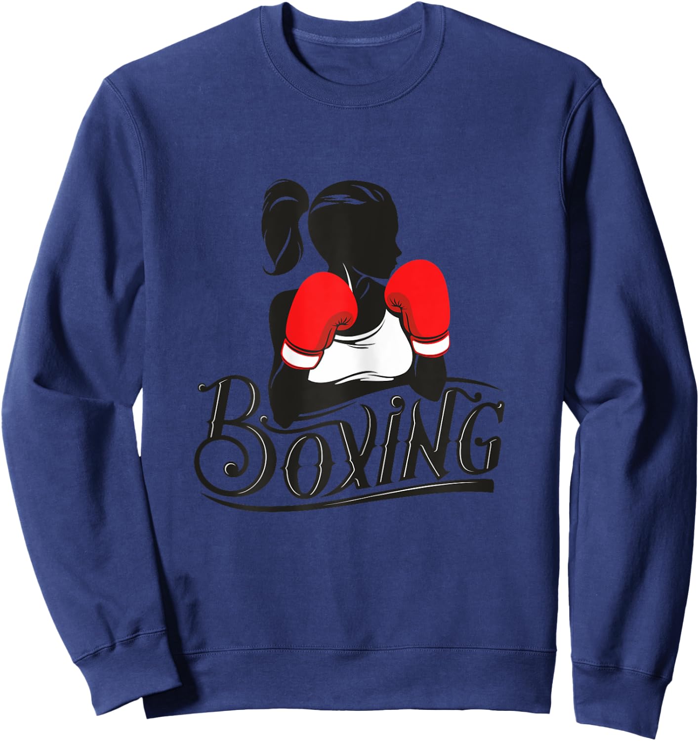 Female Cardio Boxing Apparel, Women's Boxing Fitness Sweatshirt - Sweatshirt | Navy