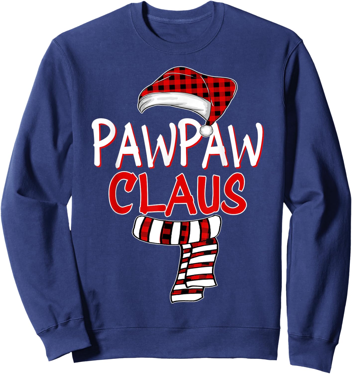 Grandpa Christmas Santa Claus Red plaid Shirt, Pawpaw Claus Sweatshirt - Sweatshirt | Navy