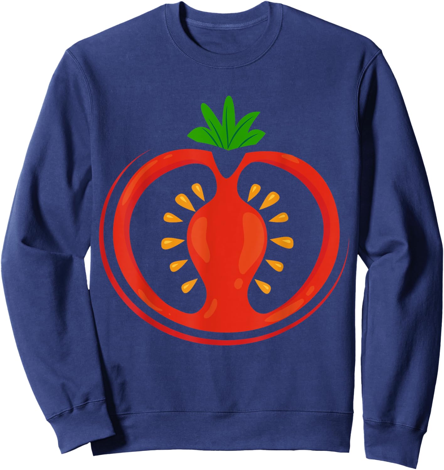 Big Tomato Sliced Costume Cute Easy Vegetable Halloween Gift Sweatshirt - Sweatshirt | Navy