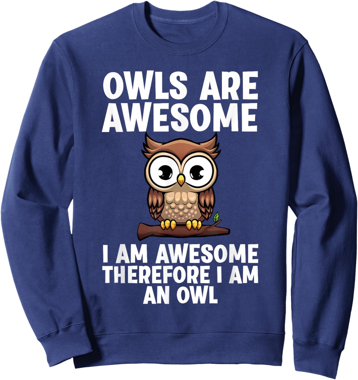Funny Owl Design Women Night Owl Animal Owl Lover Sweatshirt - Sweatshirt | Navy
