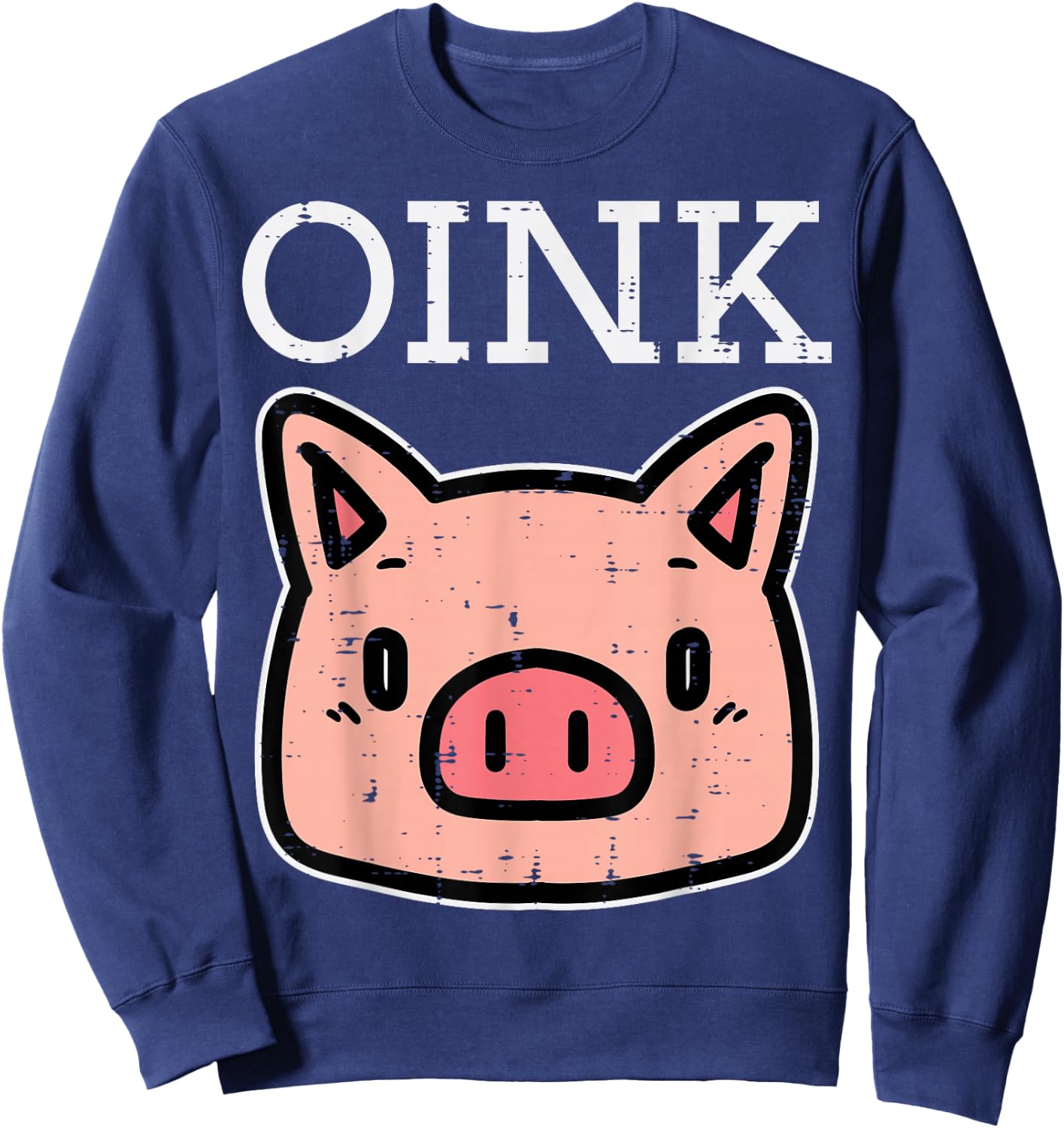 Oink Pig Face Cute Hog Head Girls Boys Kids Toddler Women Sweatshirt - Sweatshirt | Navy