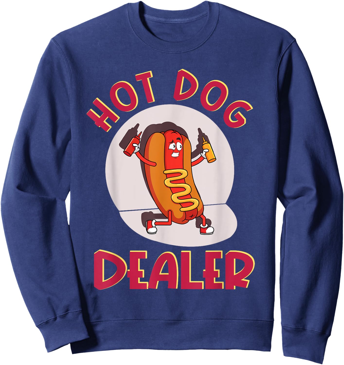 Hot Dog Outfit Eating Contest Glizzy Costume Hot Dog Dealer Men Women Kids Sweatshirt - Sweatshirt | Navy