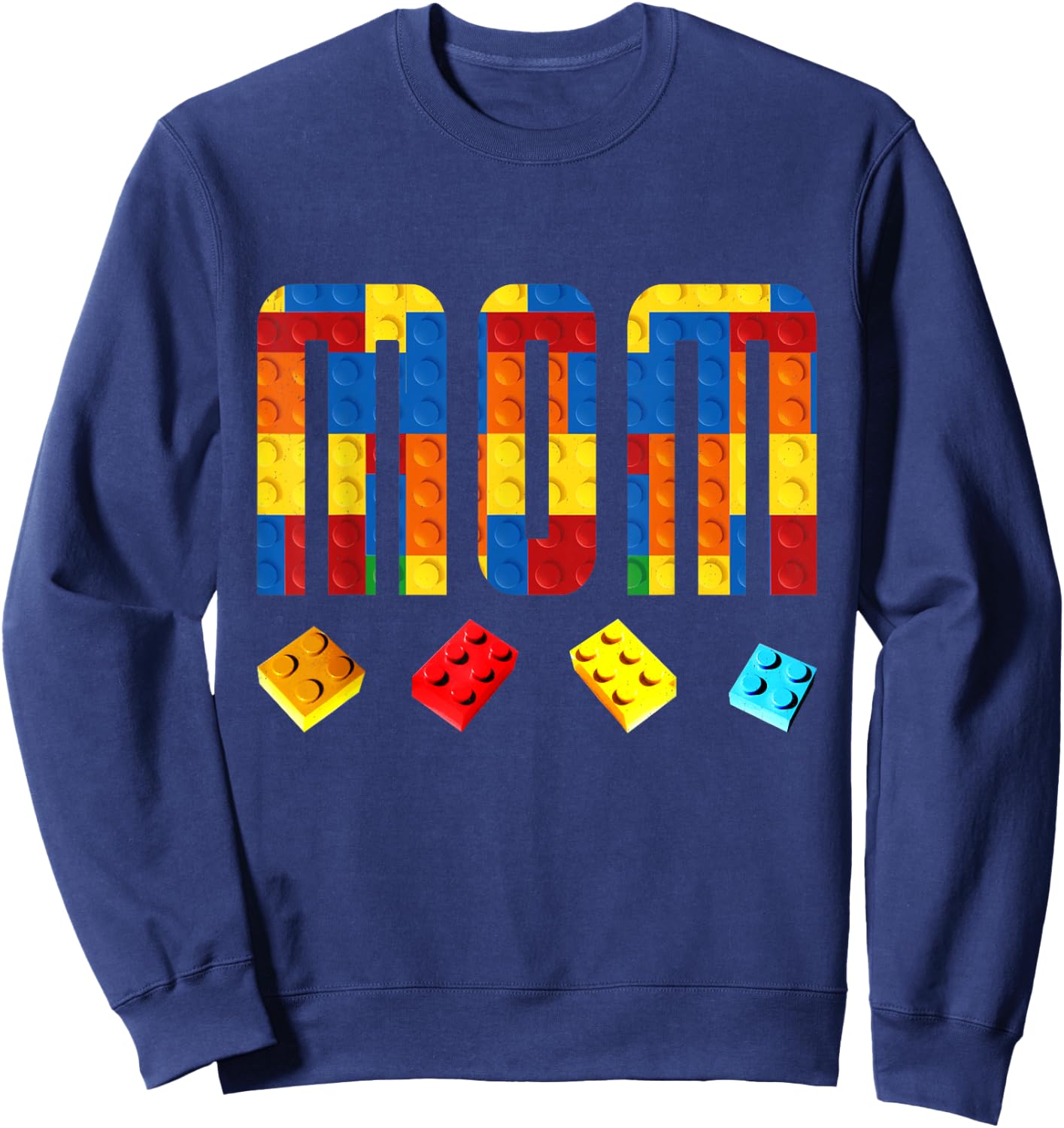Mom Master Builder Building Blocks Birthday Family Matching Sweatshirt - Sweatshirt | Navy