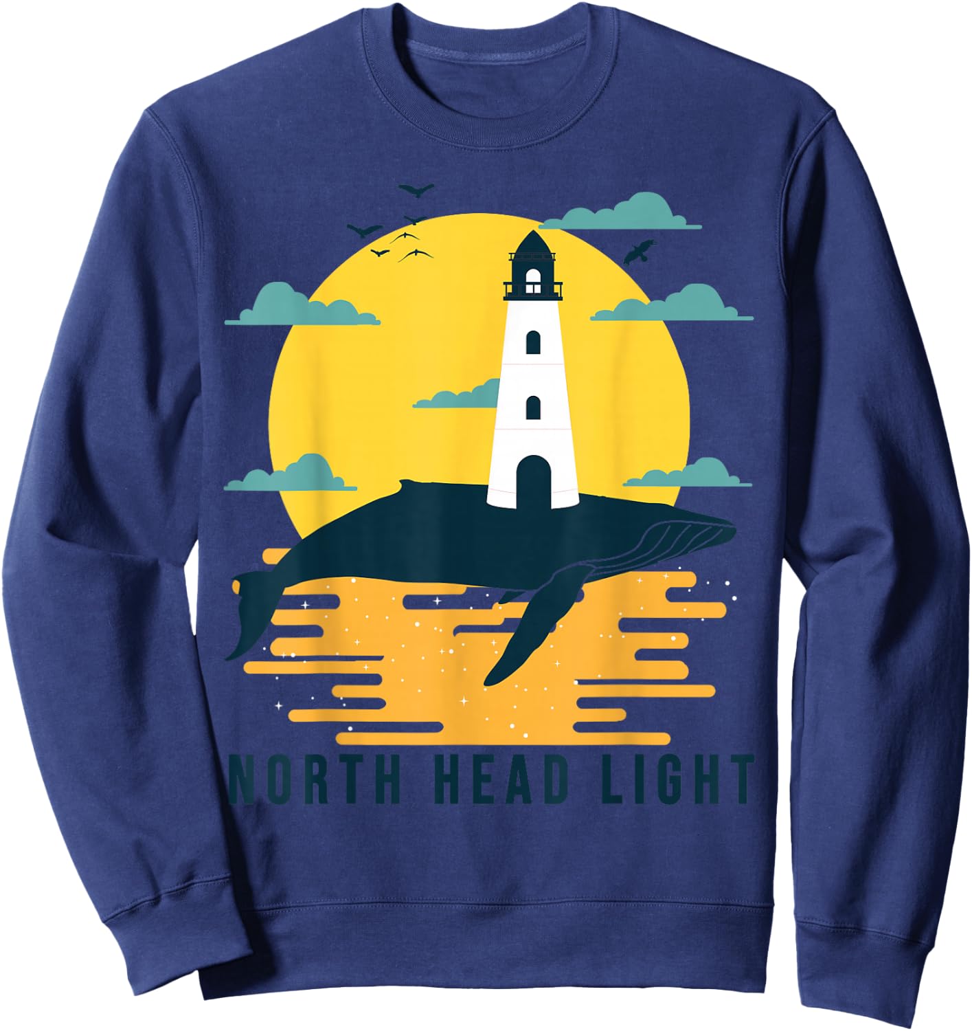 North Head Light Washington Lighthouse Cape Disappointment Sweatshirt - Sweatshirt | Navy