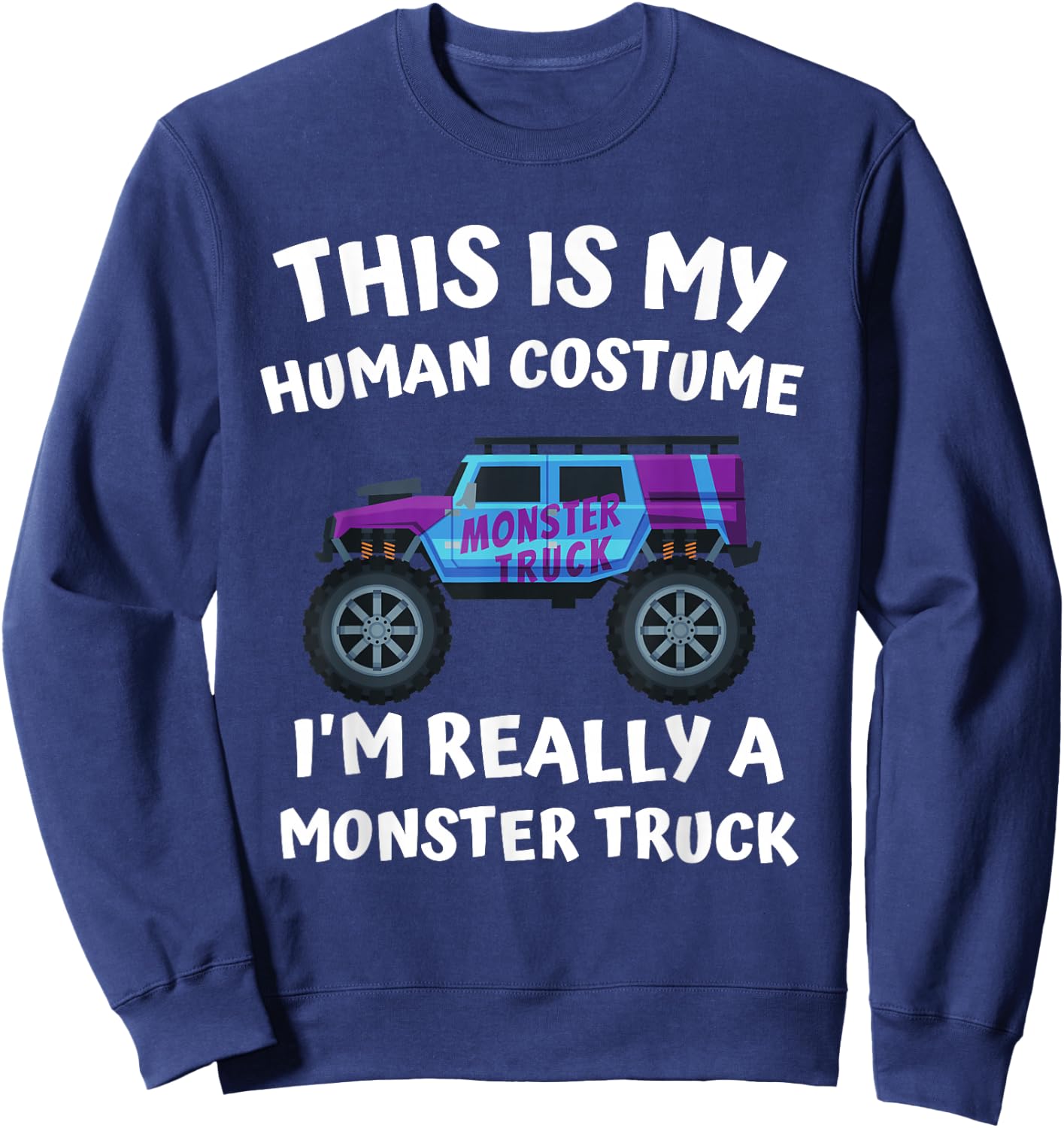 Monster Truck Halloween Costume Matching Group Toddler 5T 4T Sweatshirt - Sweatshirt | Navy