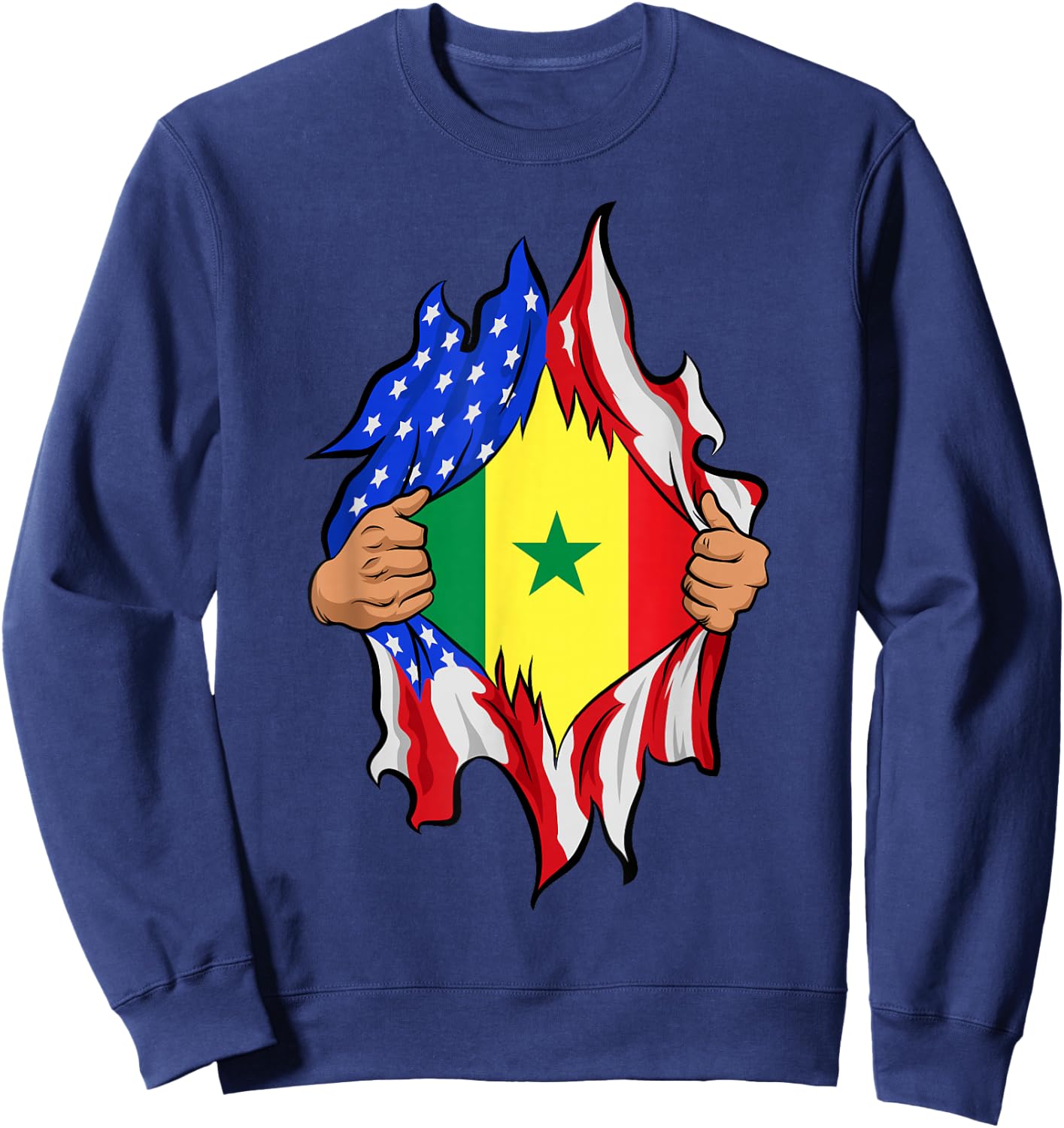 Senegalese Blood Inside Me Proud Senegal Flag Sweatshirt - Sweatshirt | Navy