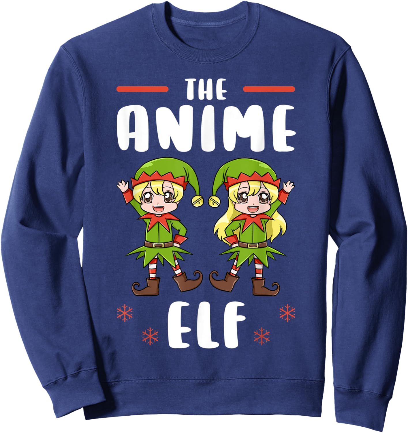 Christmas Anime Elf Kawaii Otaku Japanese Manga Lover Sweatshirt - Sweatshirt | Navy
