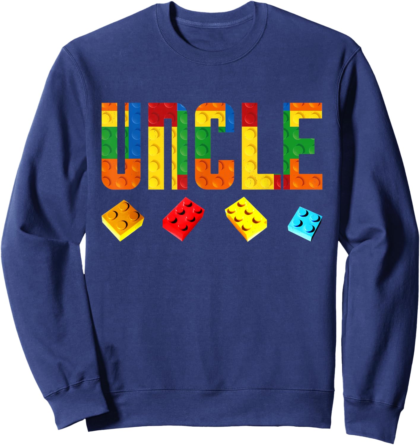 Uncle Master Builder Building Blocks Birthday Family Men Sweatshirt - Sweatshirt | Navy