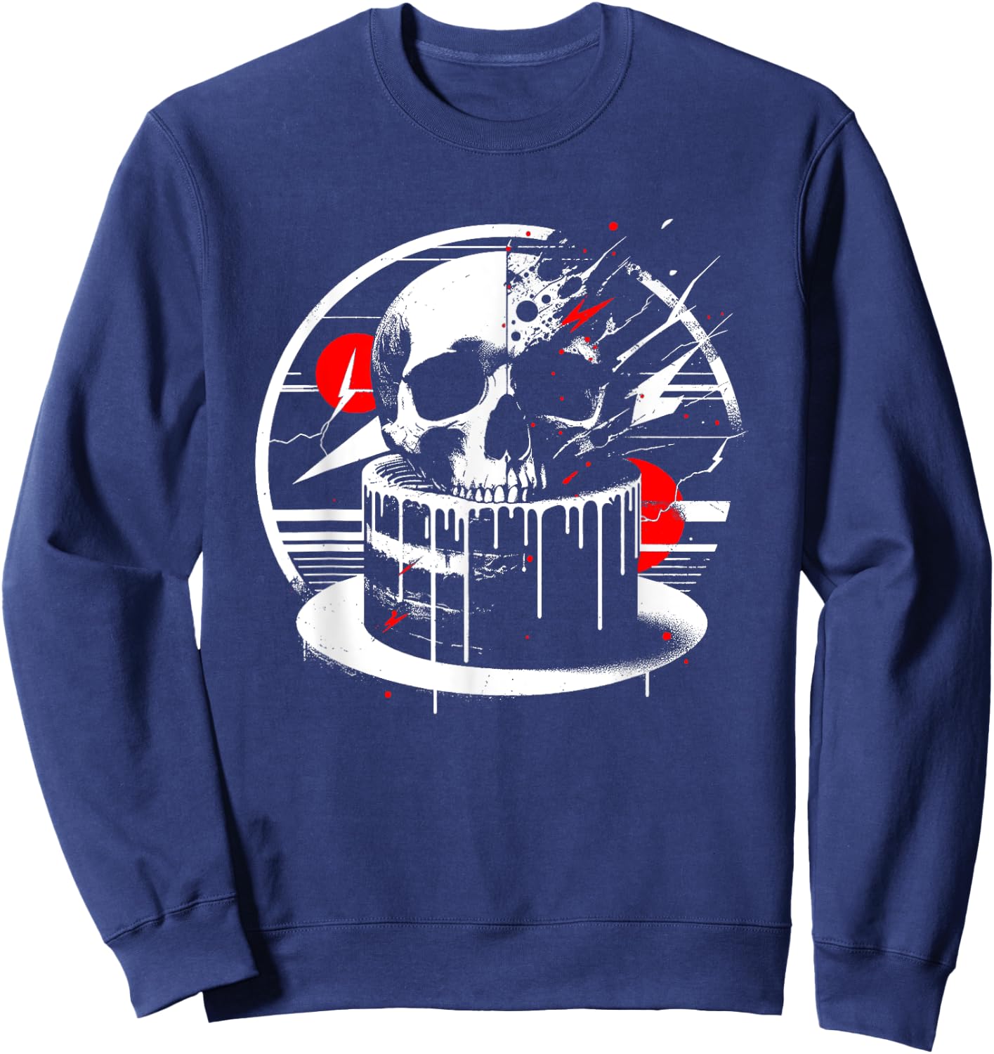 Skull Cake - Creepy Skeleton Monster Halloween Lover Sweatshirt - Sweatshirt | Navy