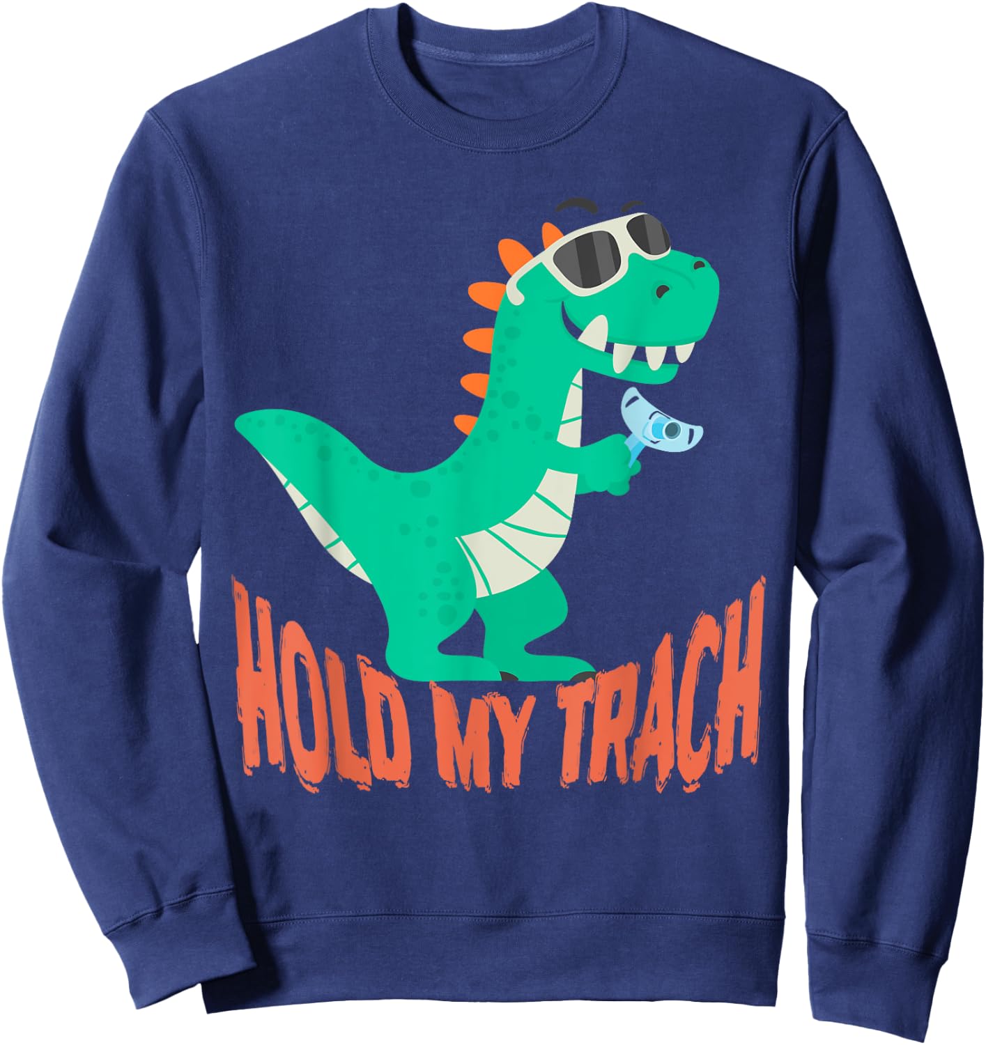 Hold my Trach, Decannulation Celebration, Tracheostomy Aware Sweatshirt - Sweatshirt | Navy