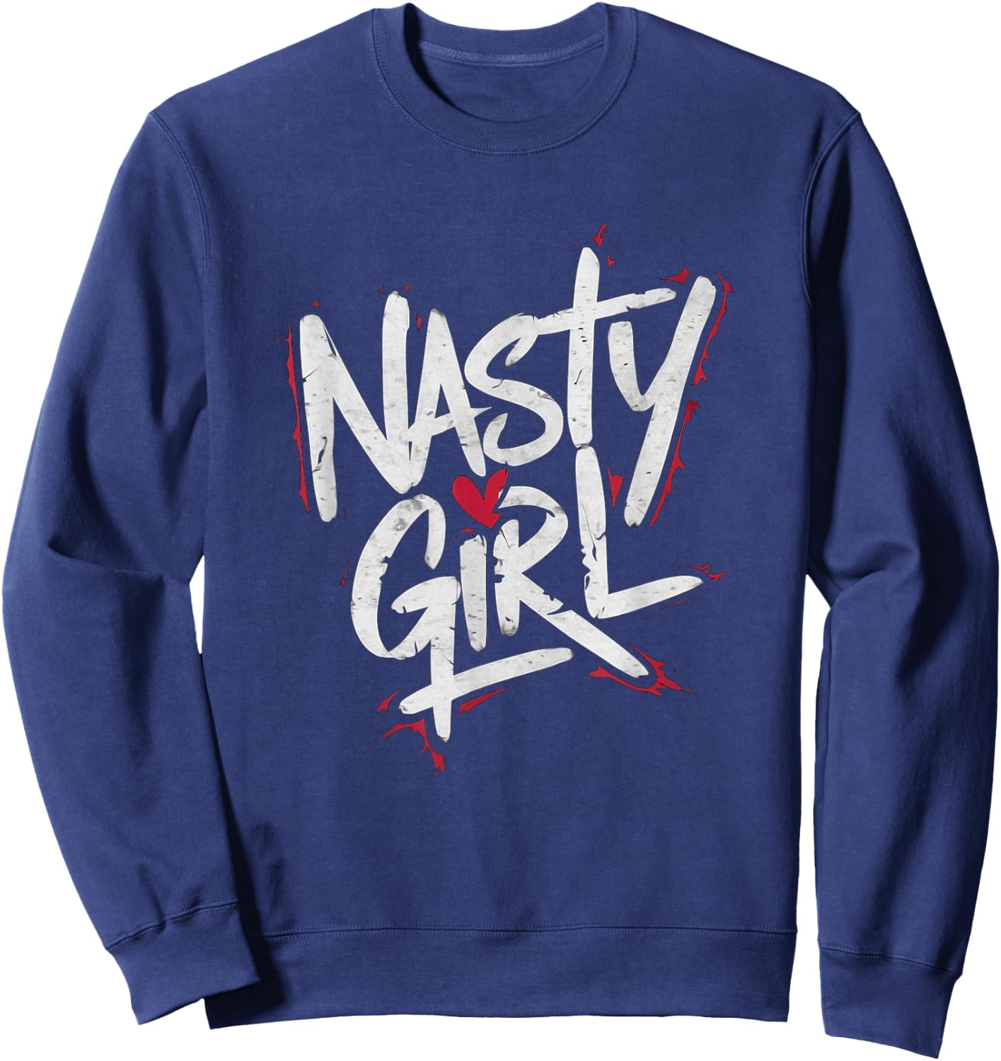 Nasty Girl Heart Graffiti Style Design Sweatshirt - Sweatshirt | Navy