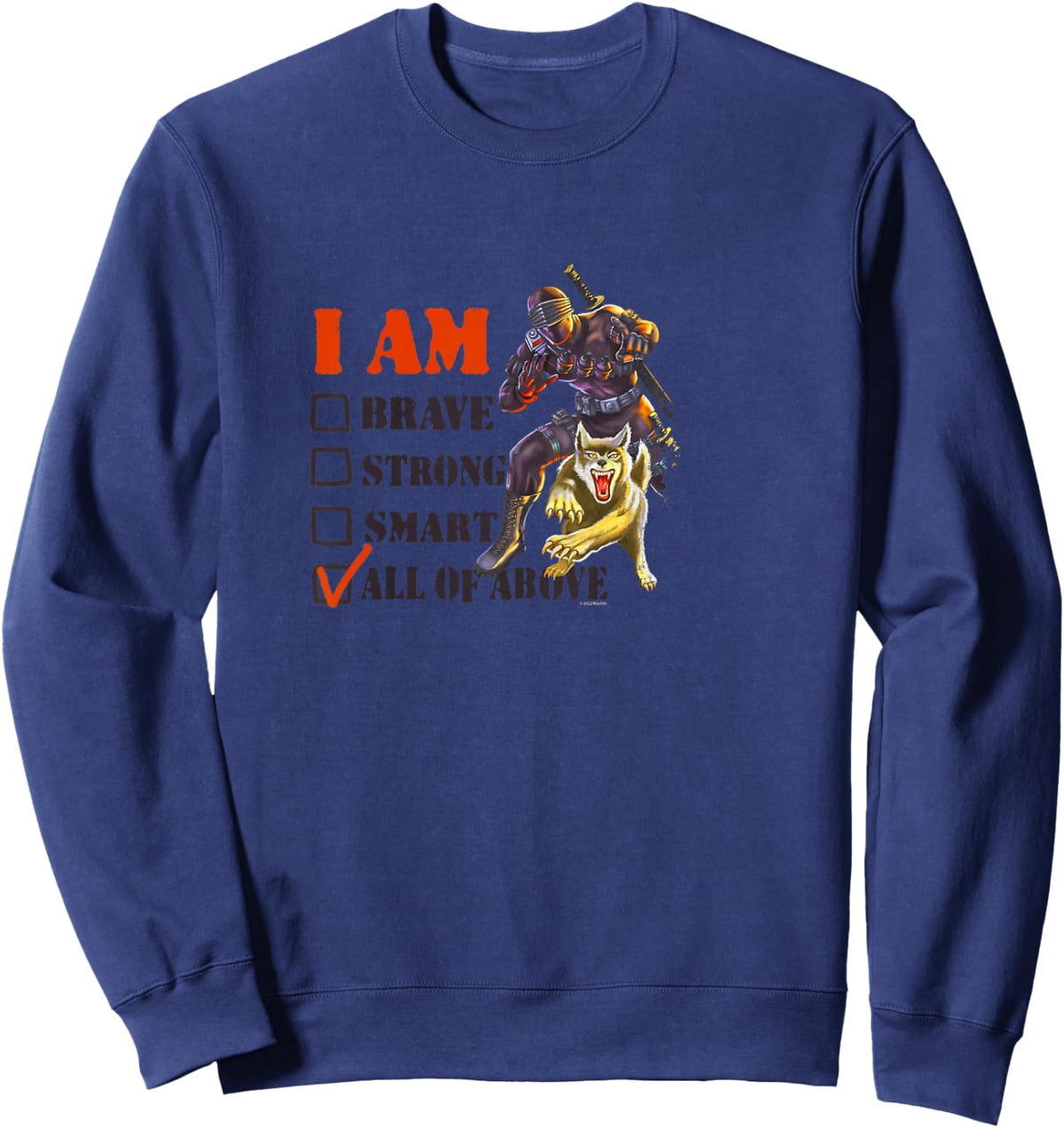 Kids G.I. Joe A Real American Hero I Am Brave Snake Eyes Vintage Sweatshirt - Sweatshirt | Navy