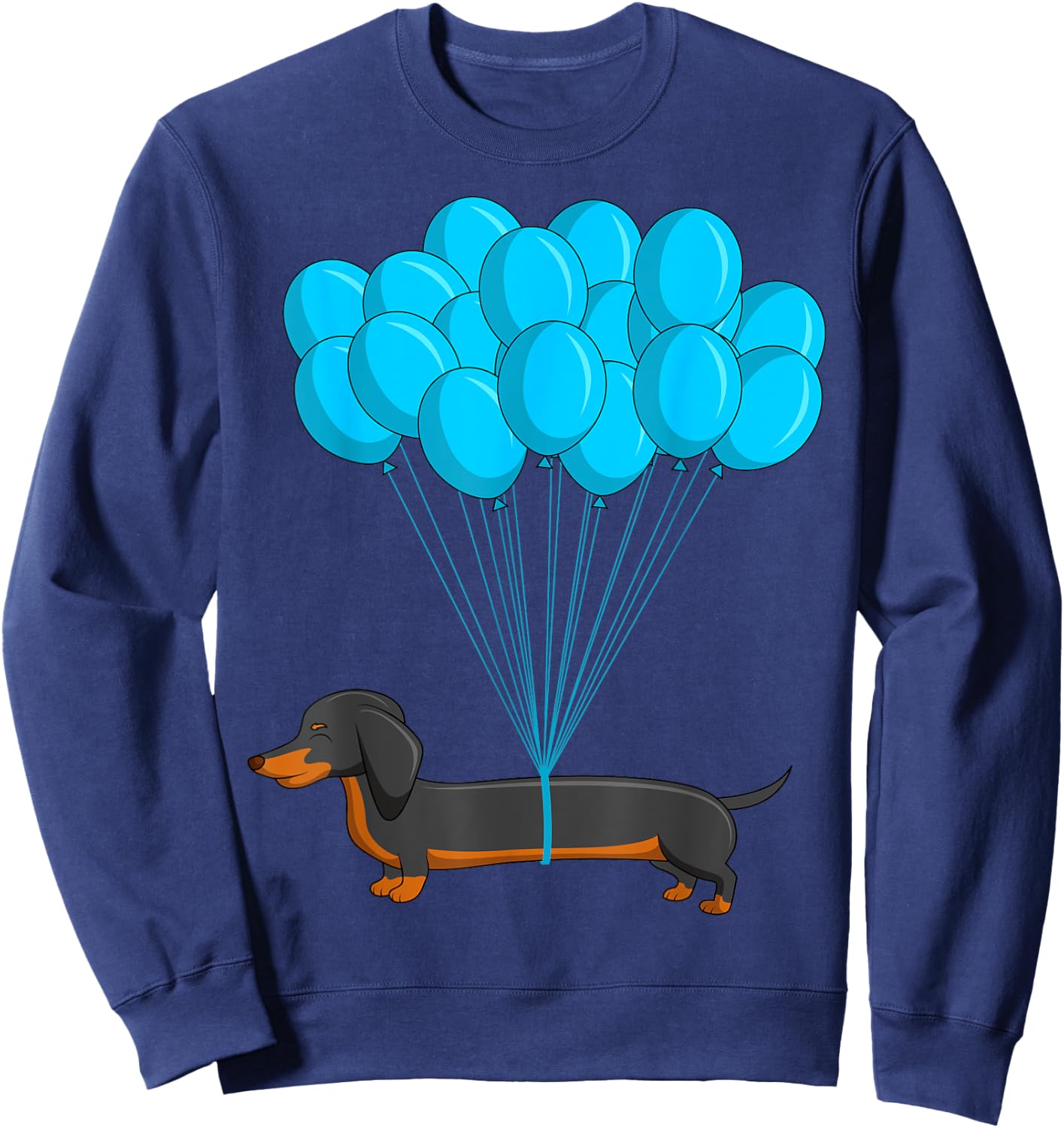 Dachshund and Balloon Wiener Dog Lover Men Women Kids Sweatshirt - Sweatshirt | Navy