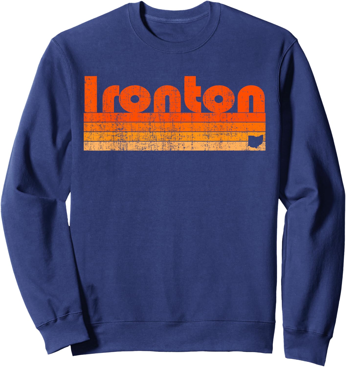 Ironton, Ohio Retro 80s Style Sweatshirt - Sweatshirt | Navy