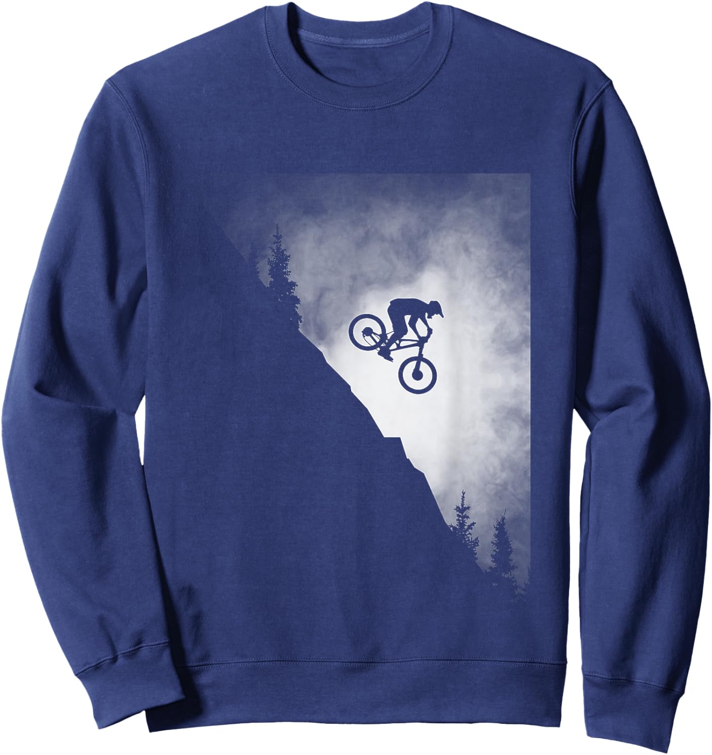 BASBO -Adults Mountain Bike Graphic , Black, Small Sweatshirt - Sweatshirt | Navy