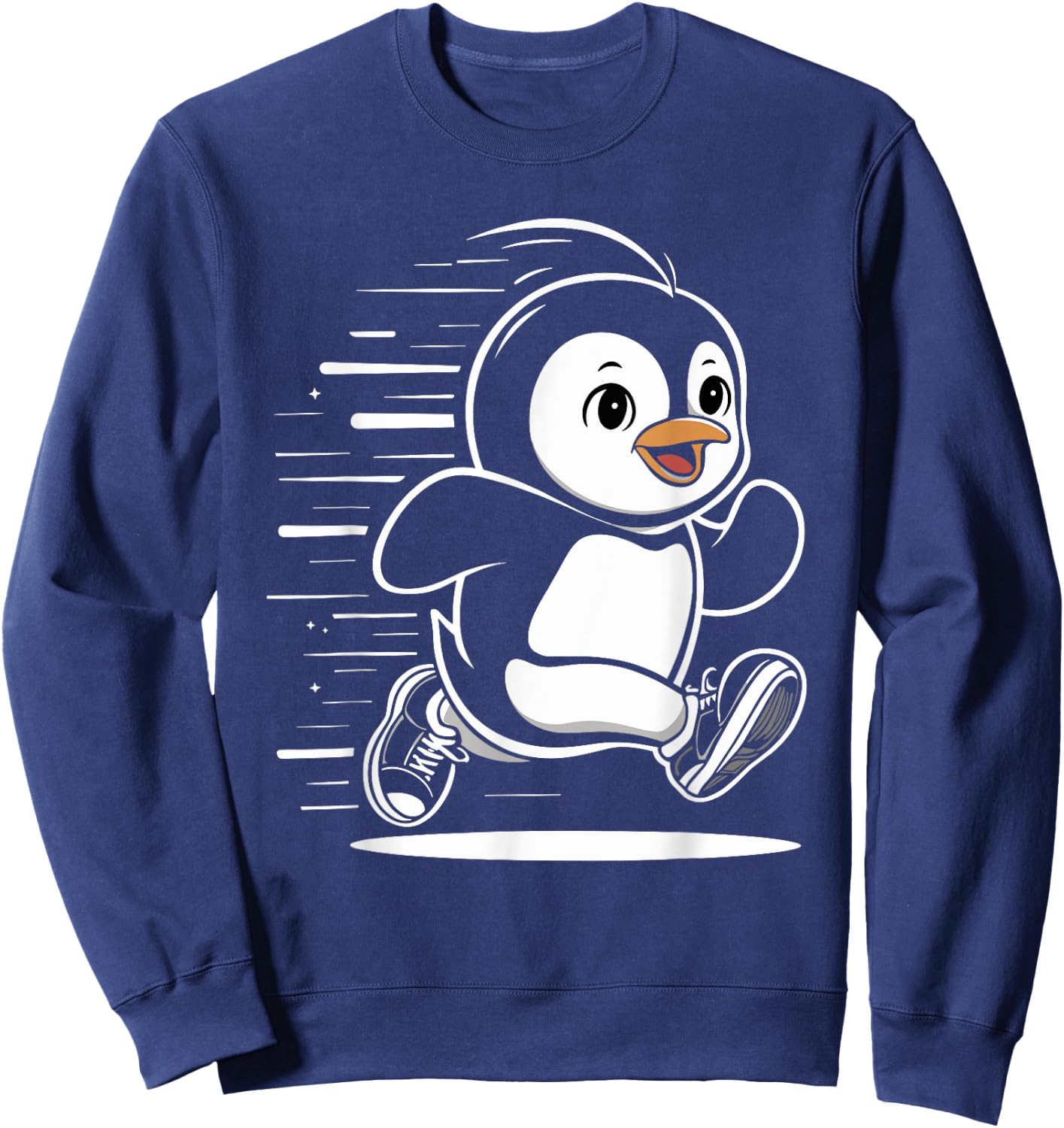 Jogging Penguin Runner Running Animal Cute Jogger Sweatshirt - Sweatshirt | Navy