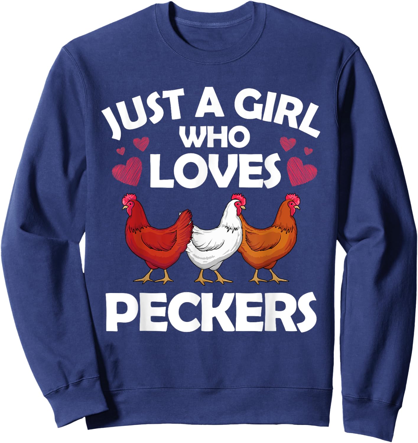 Funny Chicken Girls Chicken Farmer Flock Whisperer Small Sweatshirt - Sweatshirt | Navy
