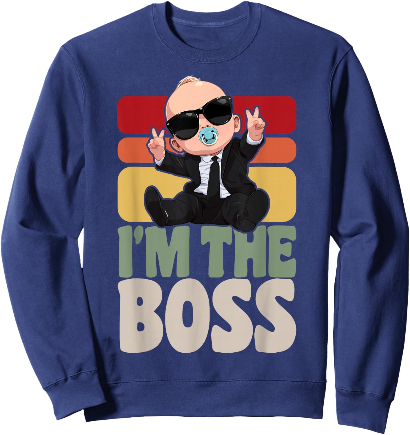 Baby Boss I'm The Boss Like A Boss Kids Sweatshirt - Sweatshirt | Navy