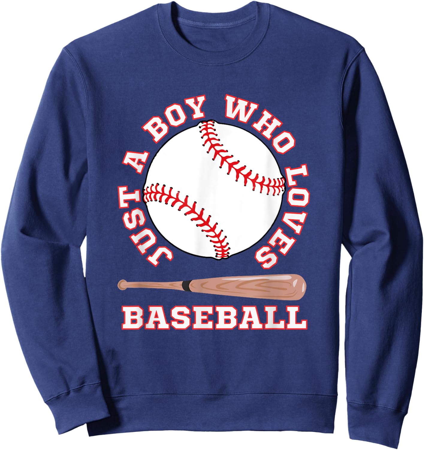 American Sport Fan Baseball Lover Boys Batter Baseball Sweatshirt - Sweatshirt | Navy