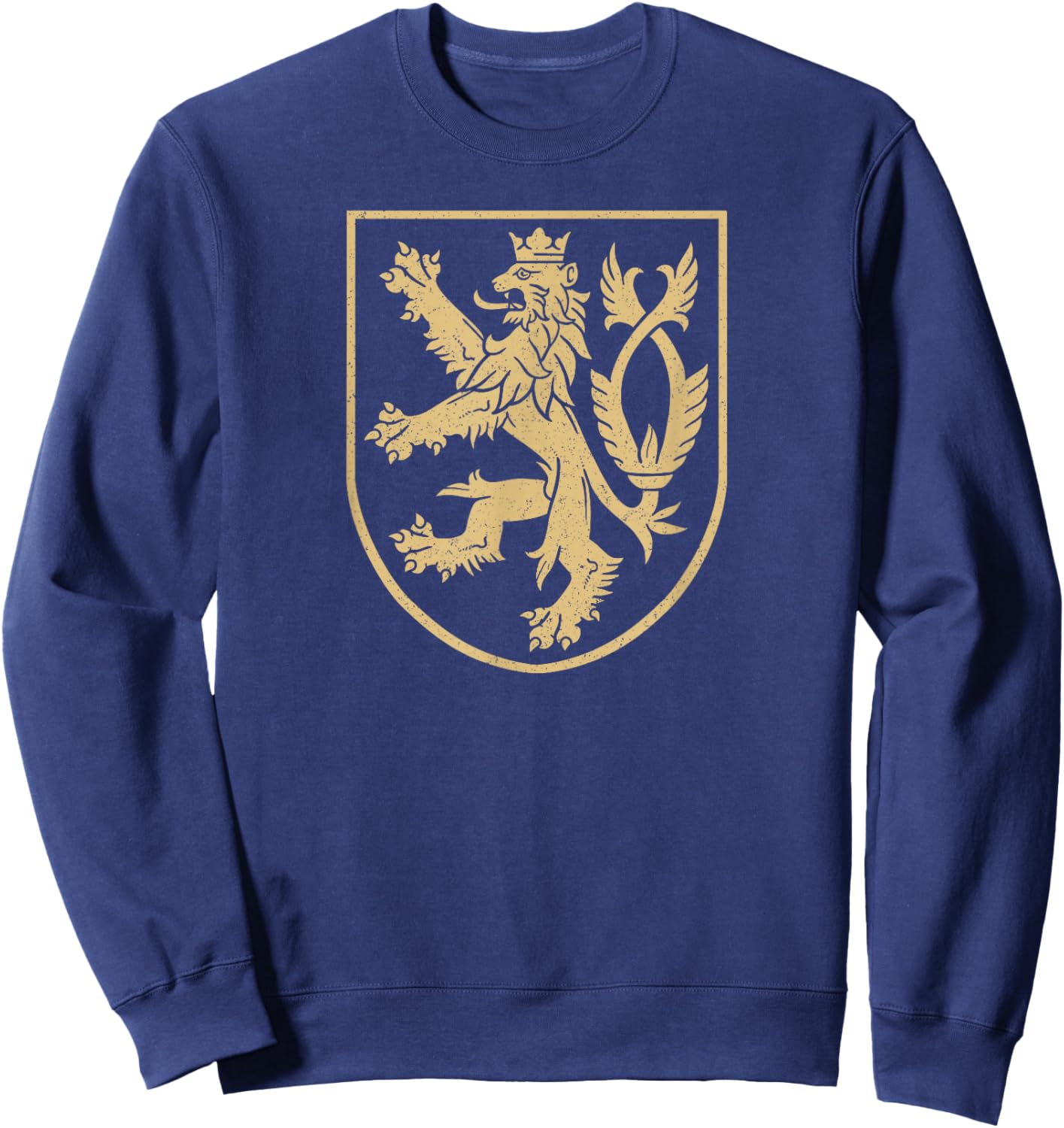 Czech Republic Lion Symbol Czechia Coat of Arms Flag Shield Sweatshirt - Sweatshirt | Navy