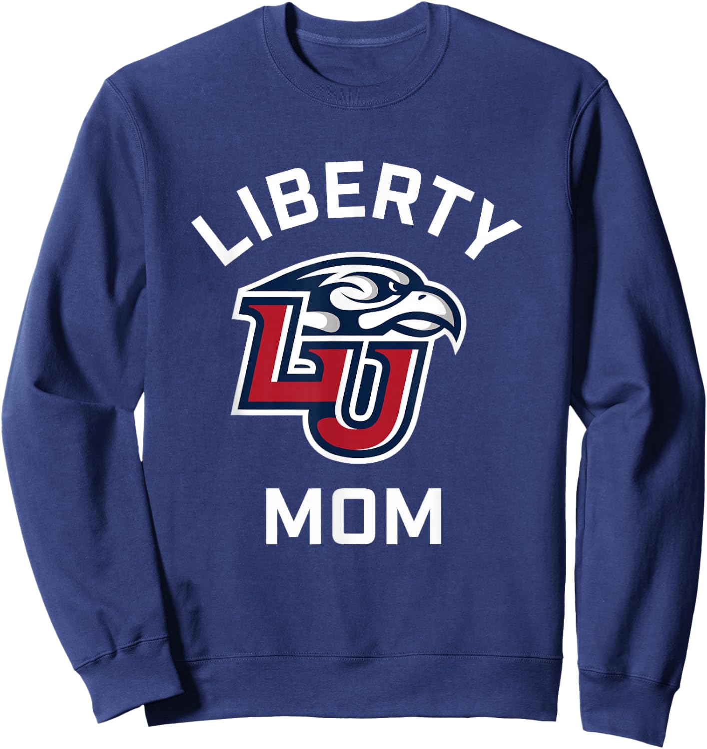 Liberty University Flames Arched Mom Sweatshirt - Sweatshirt | Navy