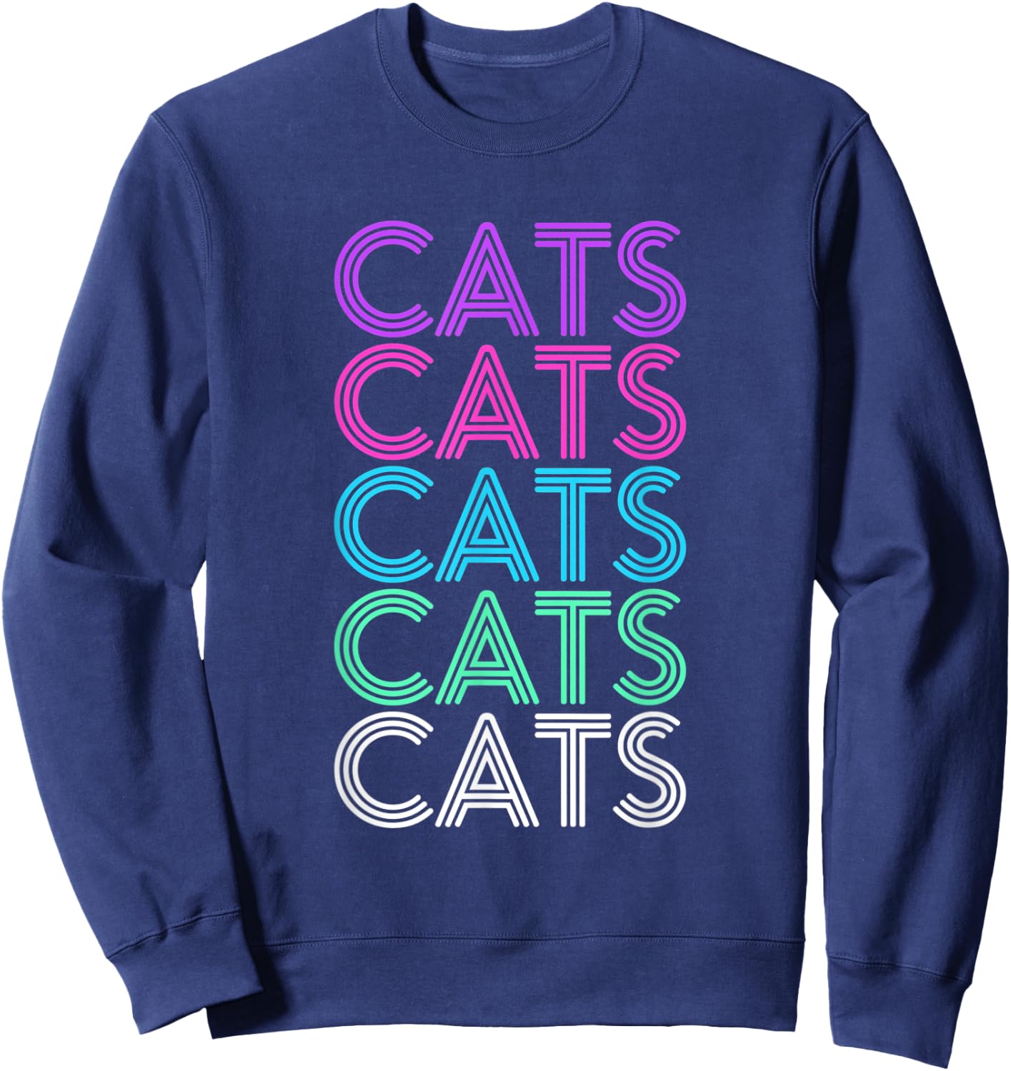 Retro Cat Gift Women or Girls Sweatshirt - Sweatshirt | Navy