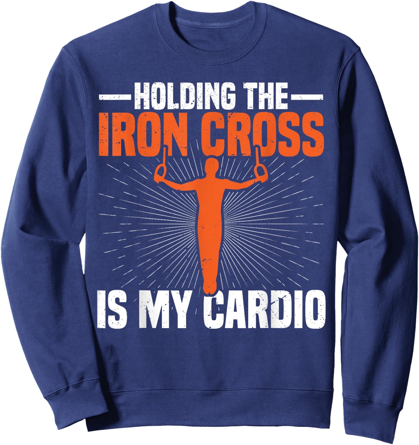 Gymnastics Men's Iron Cross Equipment Ring Gymnast Sweatshirt - Sweatshirt | Navy