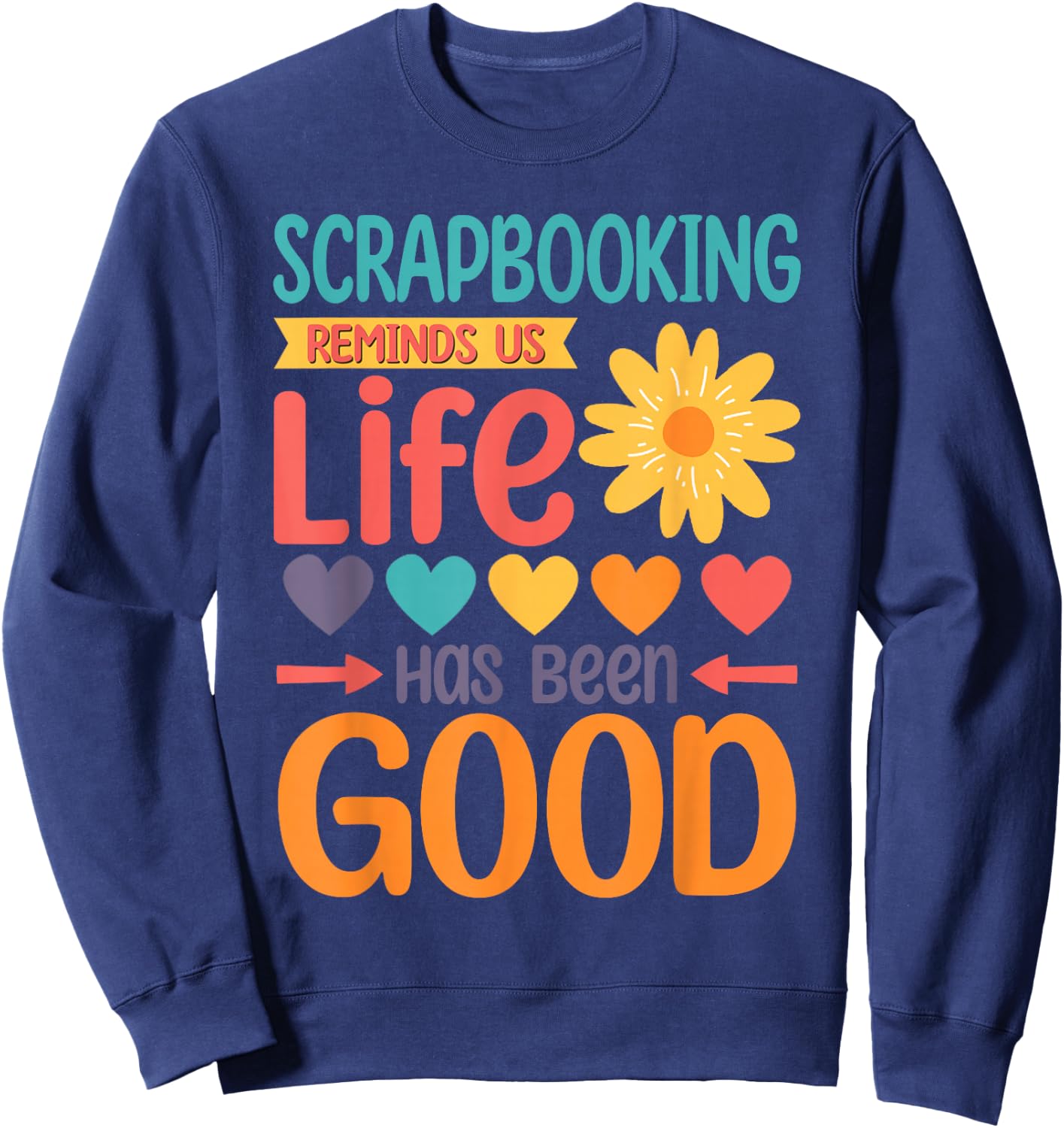 Retro Scrapbooking Funny Paper Scrapbook Women Kids Sweatshirt - Sweatshirt | Navy
