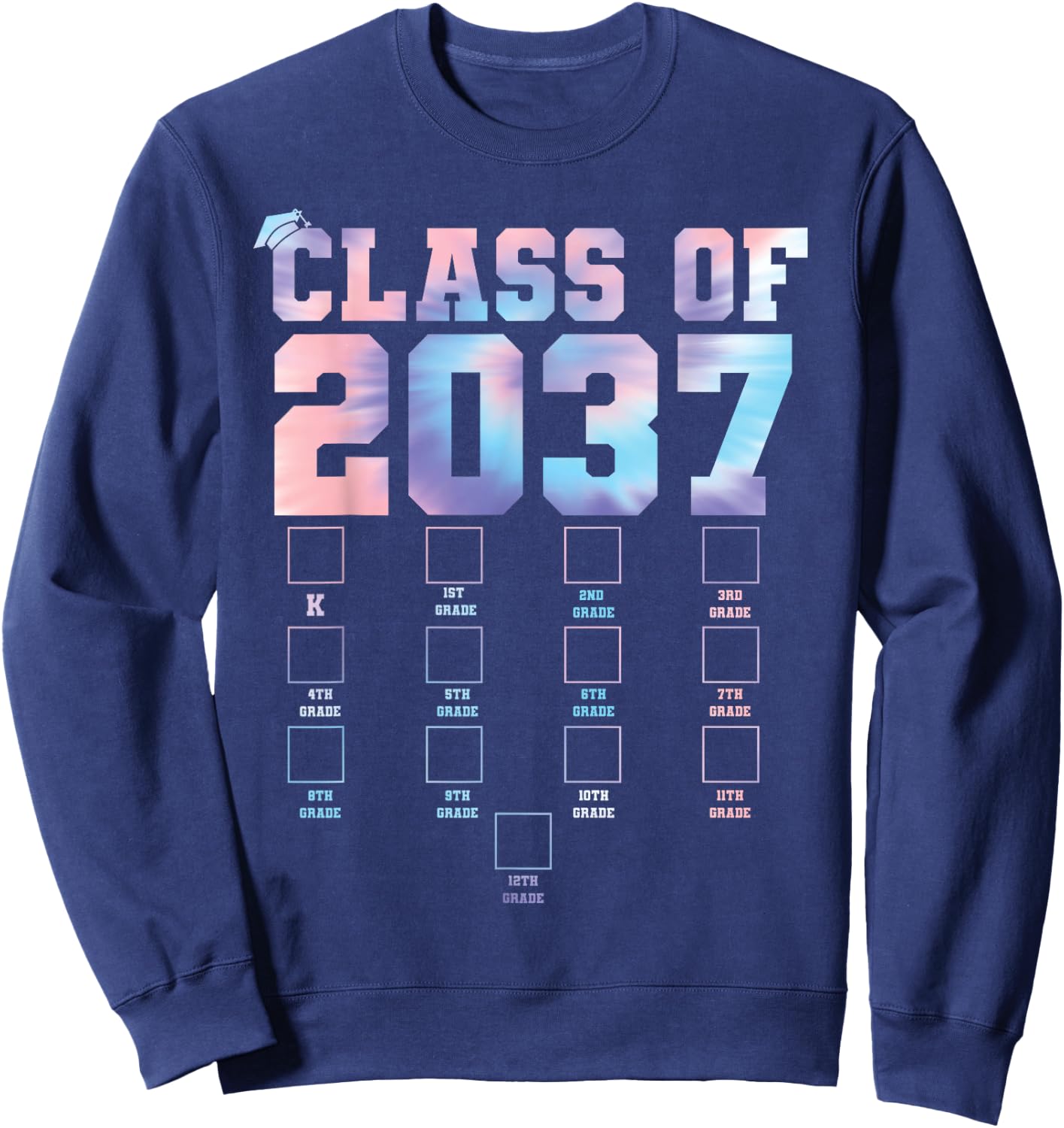 Class of 2037 Grow With Me First Day School Back to School Sweatshirt - Sweatshirt | Navy