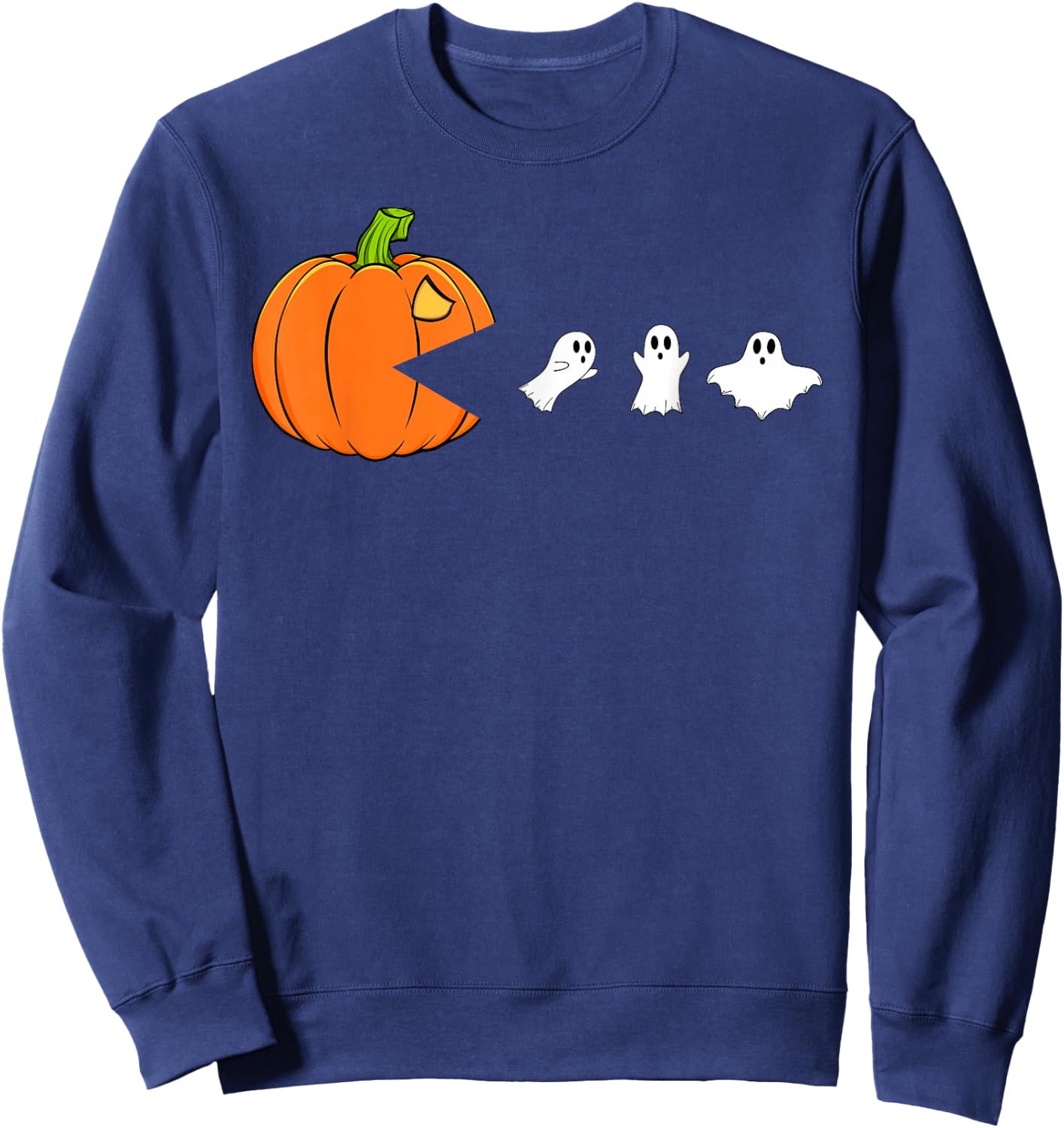 Halloween Pumpkin Funny Ghosts Gamer Boys Kids Women Men Sweatshirt - Sweatshirt | Navy