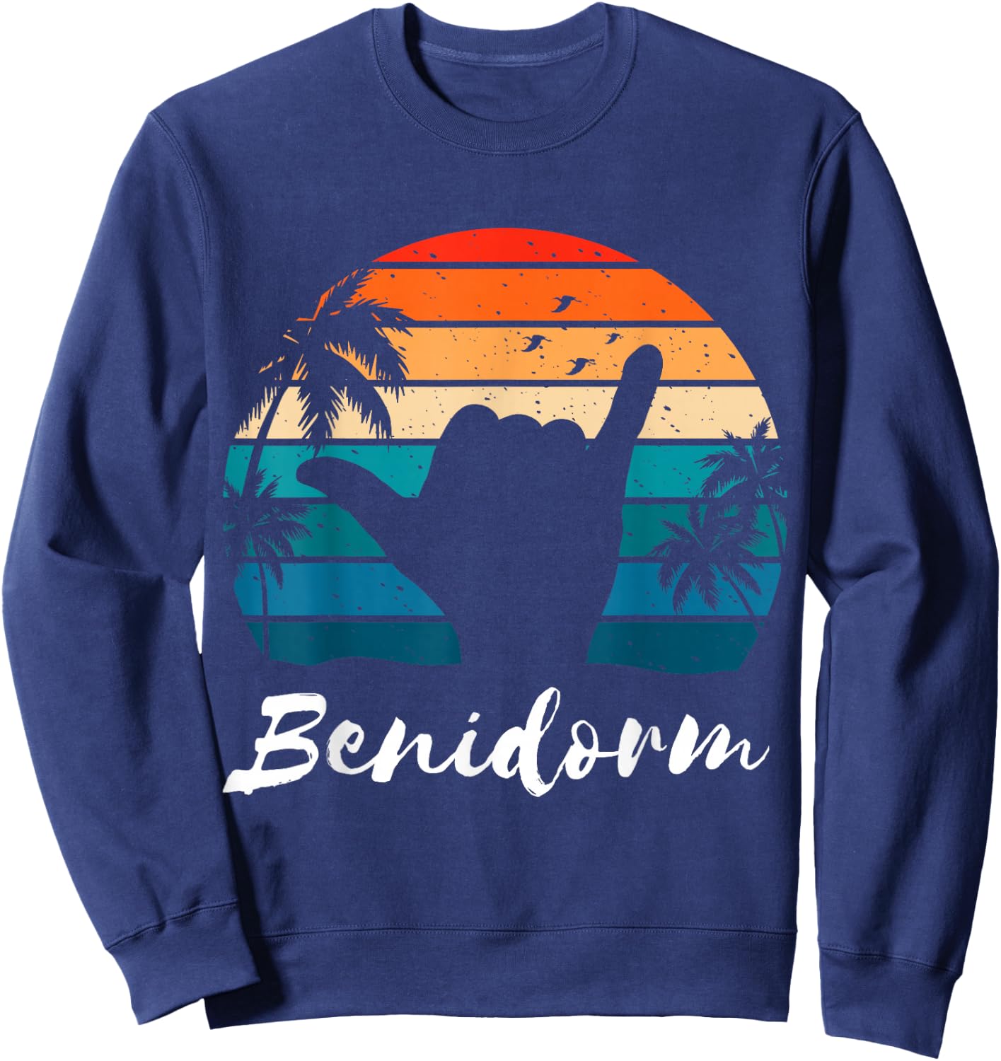 Benidorm Vintage Sunset Spain Sweatshirt - Sweatshirt | Navy