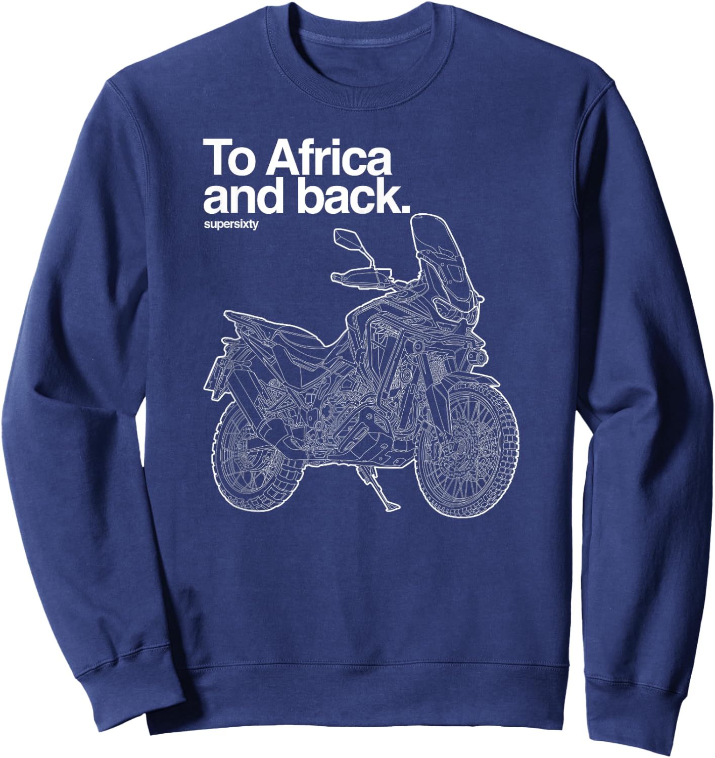 Adventure Dual Sport Adventure Africa Twin Motorcycle Design Sweatshirt - Sweatshirt | Navy