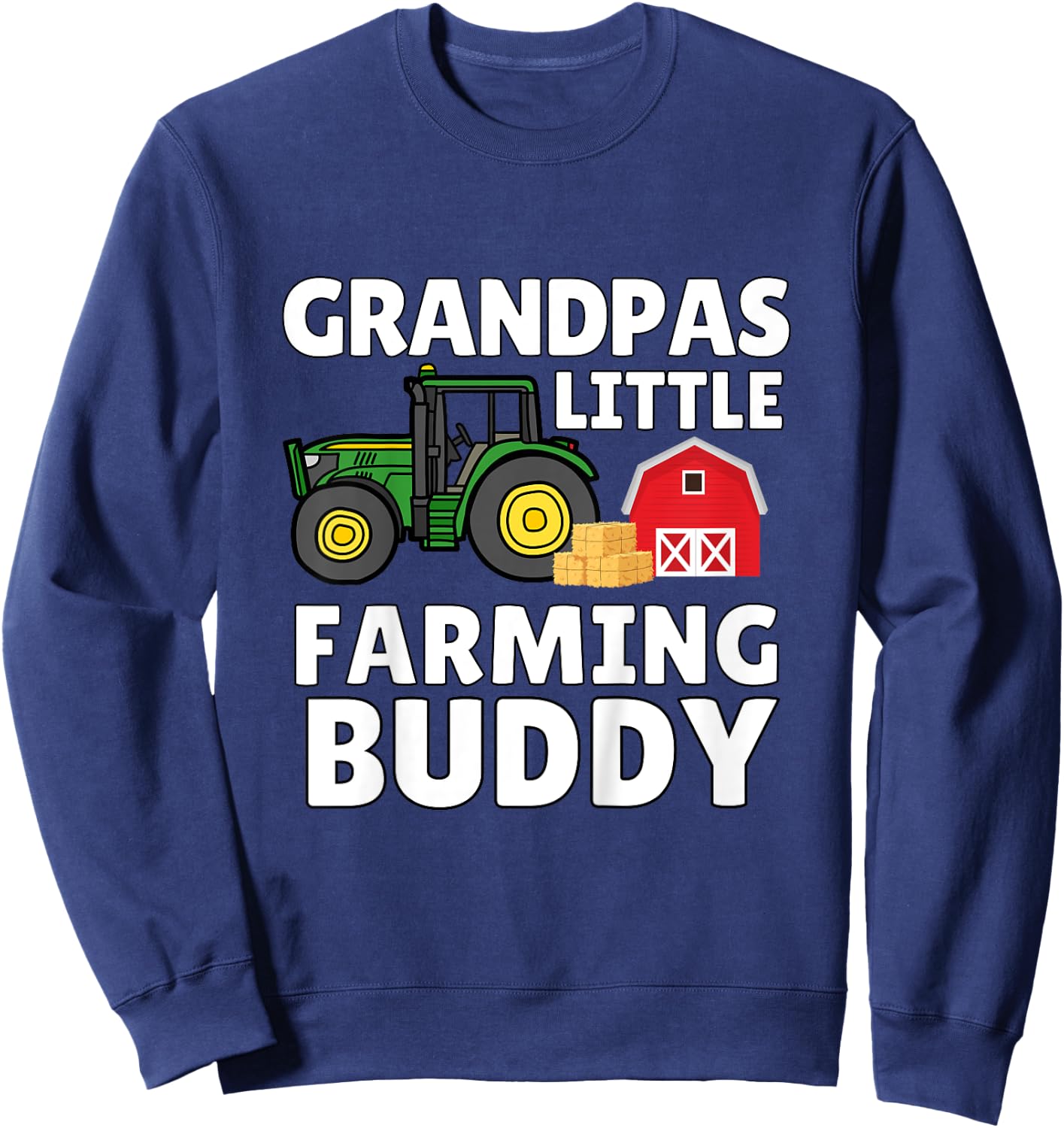 Kids Grandpas Little Farming Buddy Cute Kids Fishing Sweatshirt - Sweatshirt | Navy