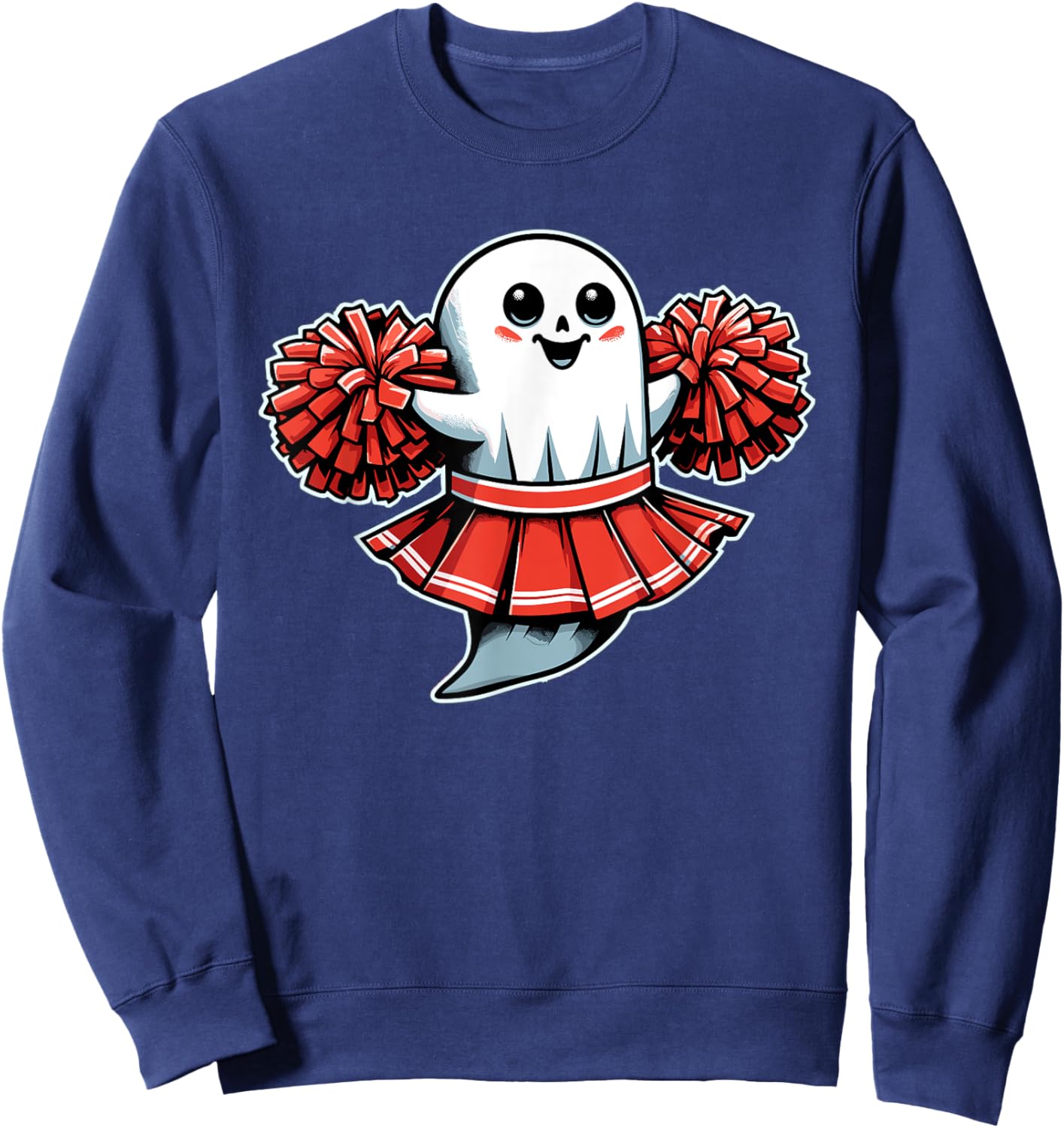 Cheerleading Ghost Halloween Cheerleader Sweatshirt - Sweatshirt | Navy
