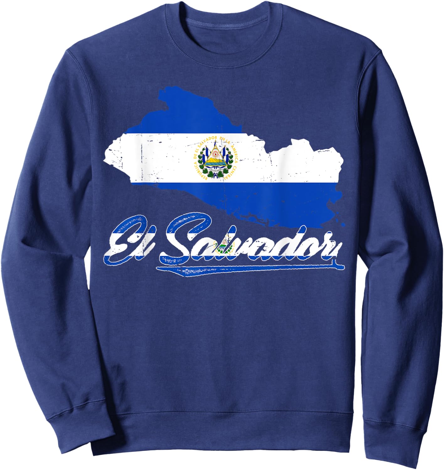El Salvador National Hispanic Heritage Month Salvadoran Flag Sweatshirt - Sweatshirt | Navy