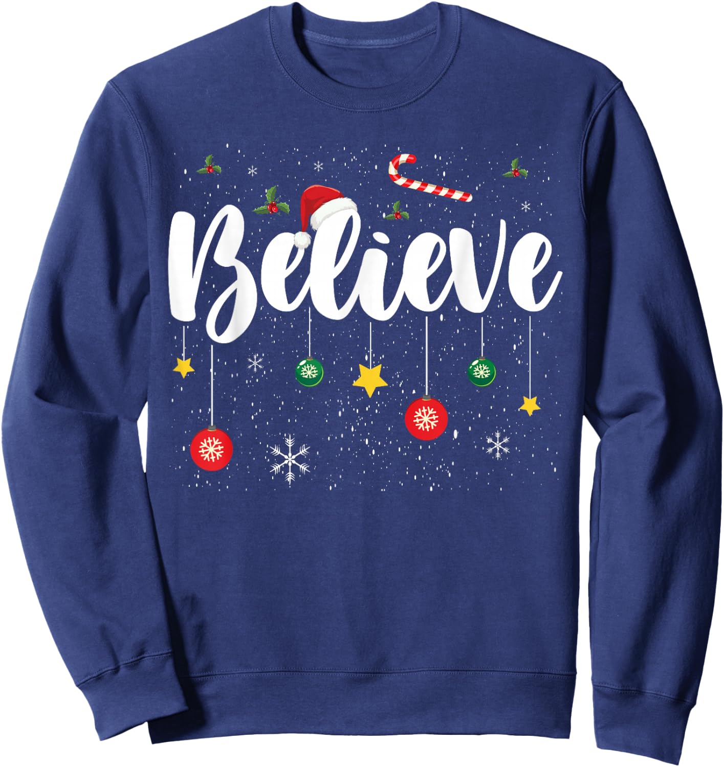Christmas- Believe Santa Claus Believe Christmas Kids Sweatshirt - Sweatshirt | Navy