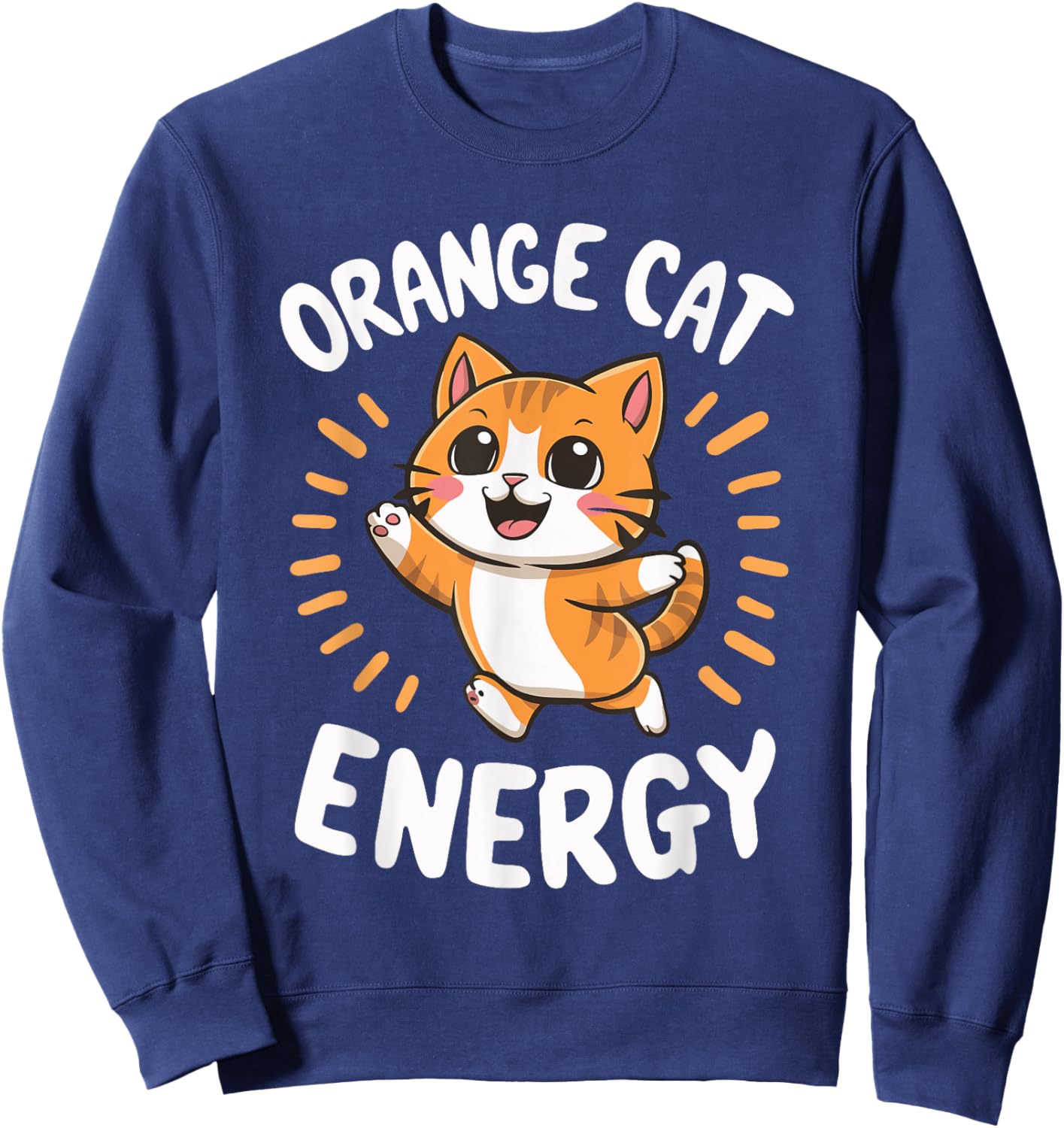 Orange Cat Energy Sweatshirt - Sweatshirt | Navy