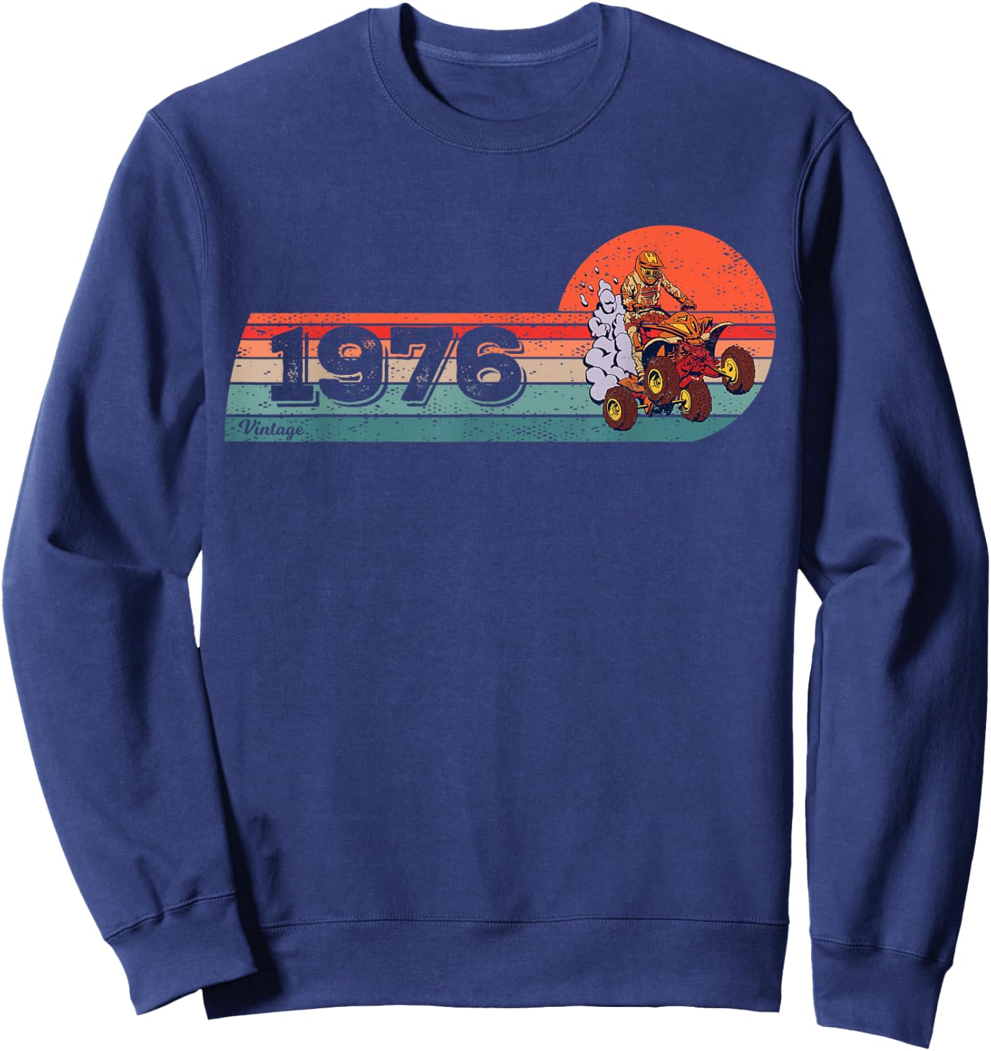 ATVs Quad-Bike Vintage 1976 Birthday Offroad ATVs Quad-Biker Sweatshirt - Sweatshirt | Navy